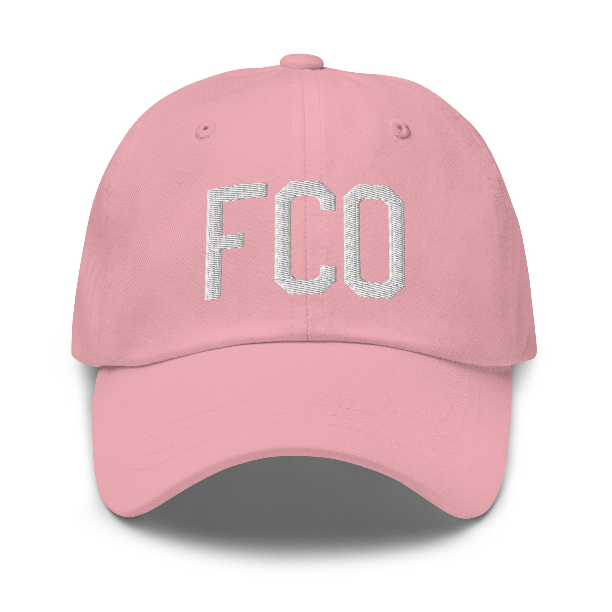Airport Code Baseball Cap - White • FCO Rome • YHM Designs - Image 25