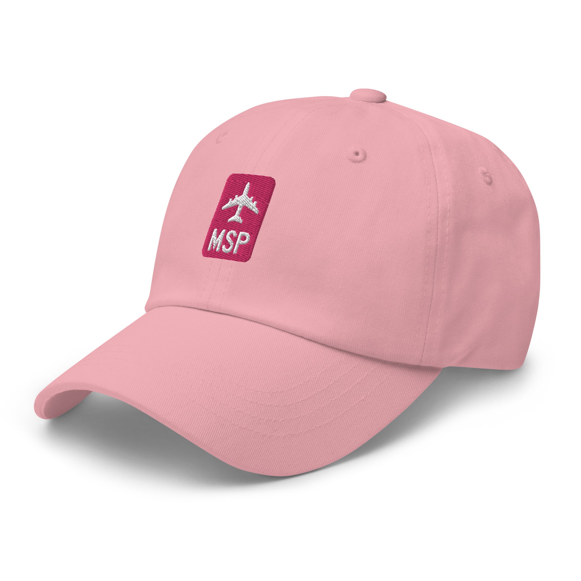 Jetliner Baseball Cap • Pink • MSP Minneapolis Souvenir • YHM Designs - Image 01