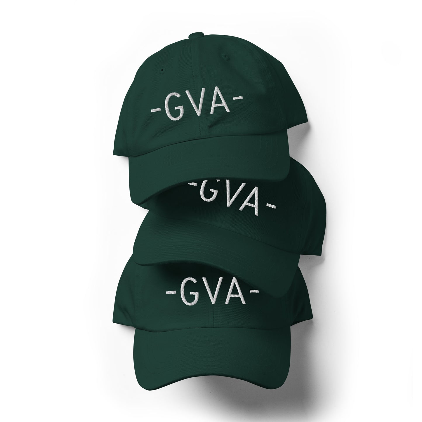 GVA Geneva Baseball Cap • Minimalist Lettering in White • YHM Designs - Image 05