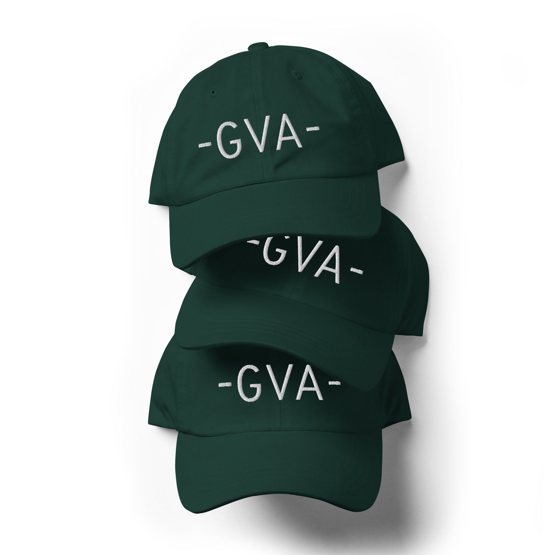 GVA Geneva Baseball Cap • Minimalist Lettering in White • YHM Designs - Image 05