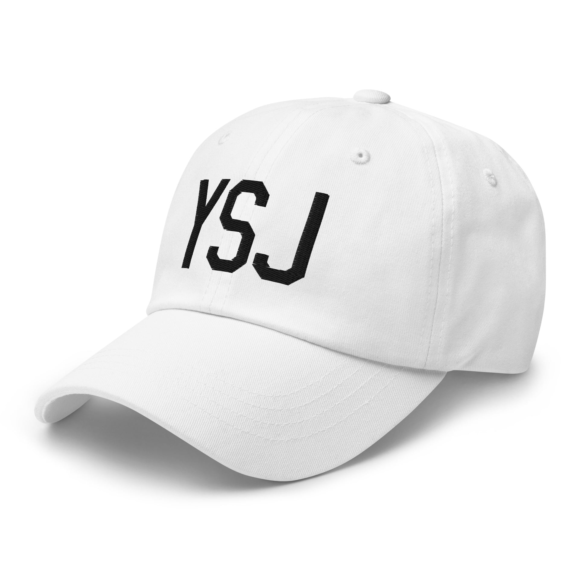 Airport Code Baseball Cap - Black • YSJ Saint John • YHM Designs - Image 20
