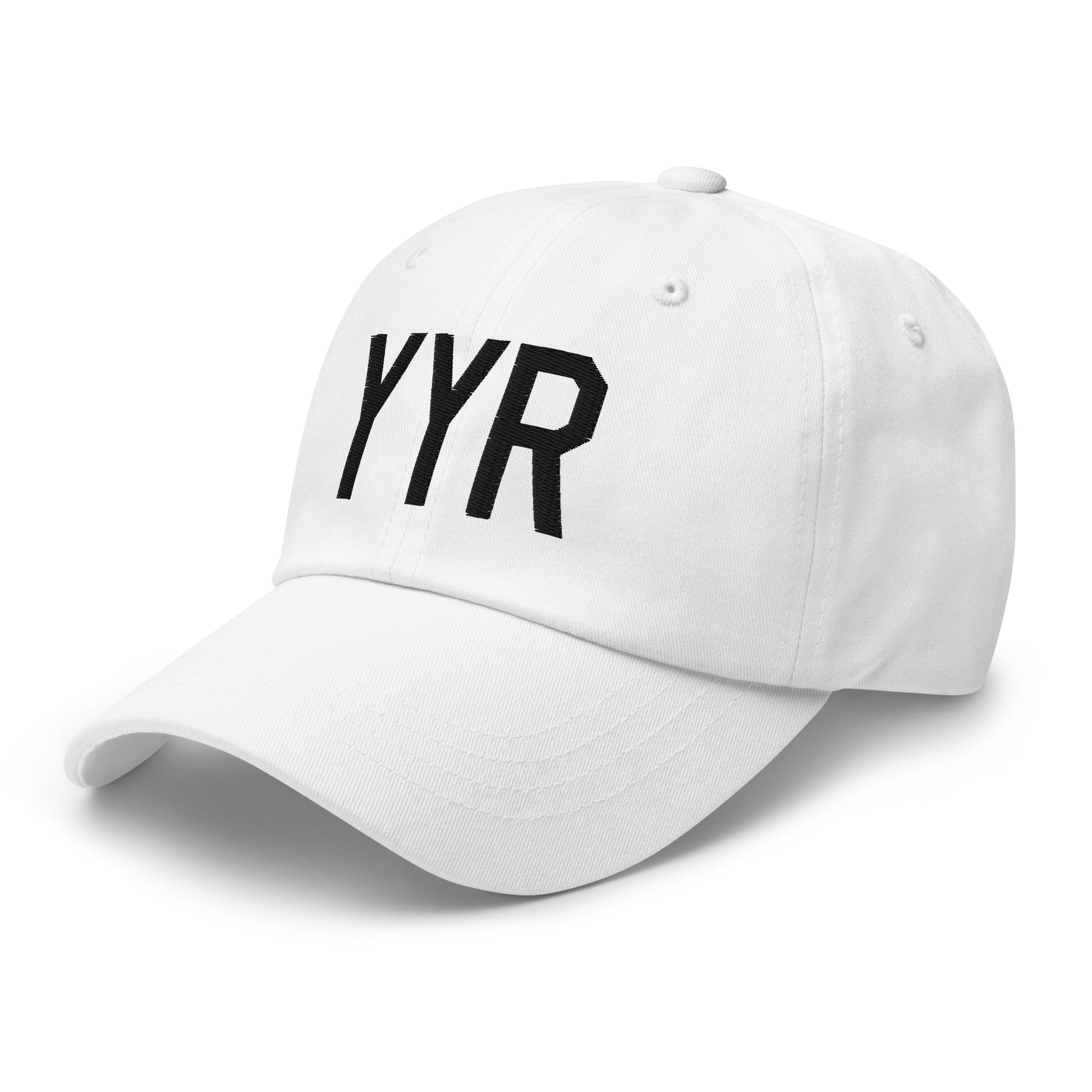 Airport Code Baseball Cap - Black • YYR Goose Bay • YHM Designs - Image 20