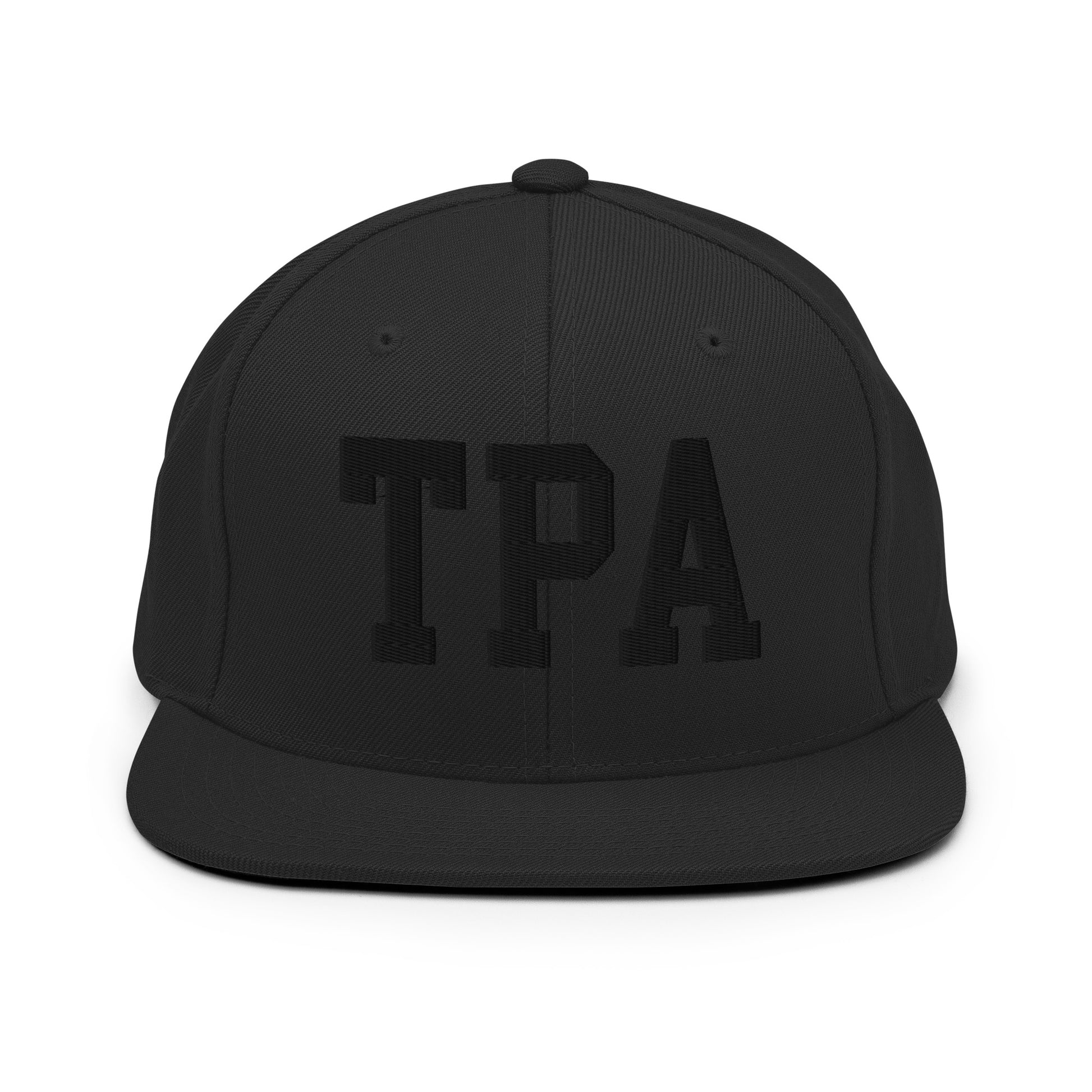 College-Style Classic Snapback Hat • Black • TPA Tampa • YHM Designs - Image 07