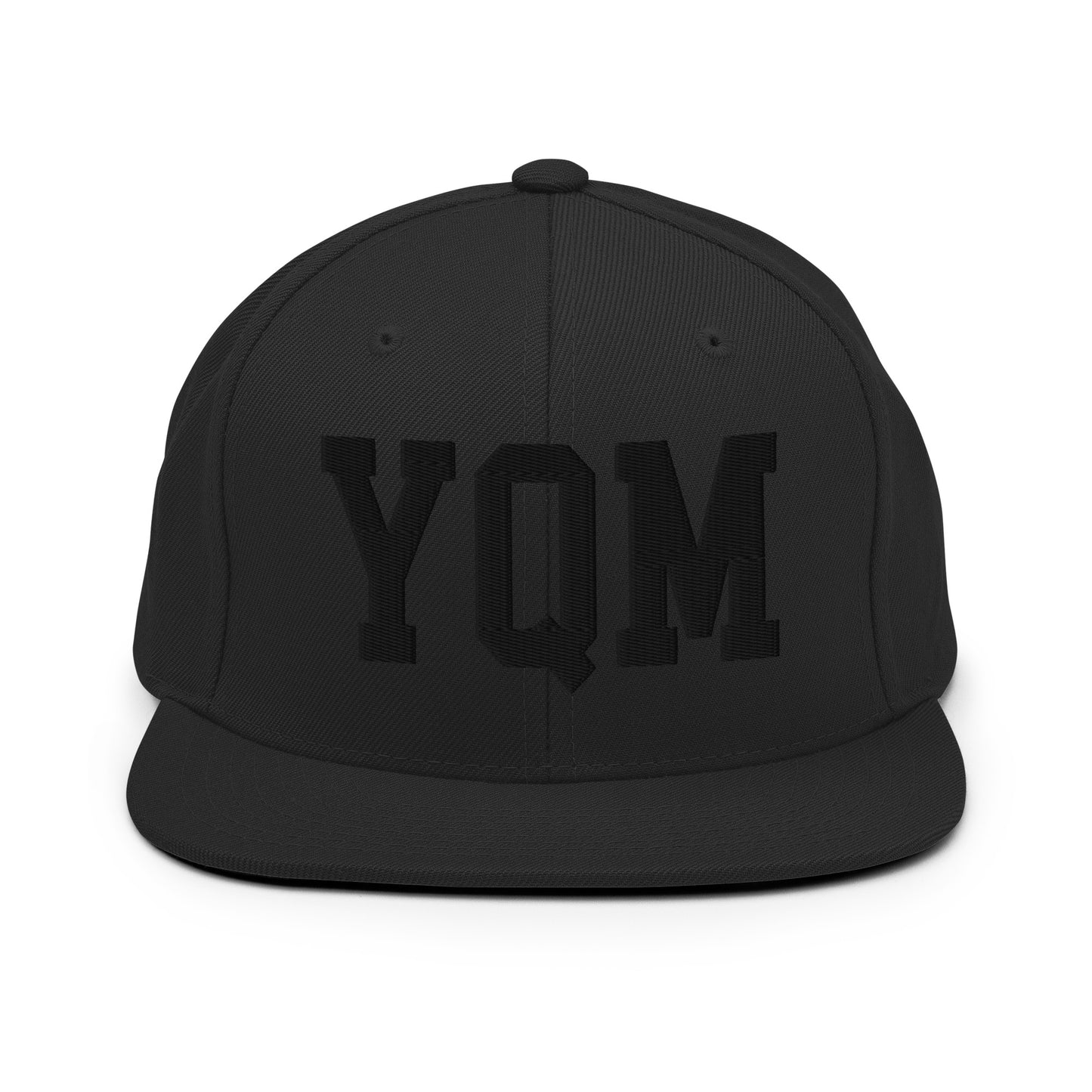 College-Style Classic Snapback Hat • Black • YQM Moncton • YHM Designs - Image 07