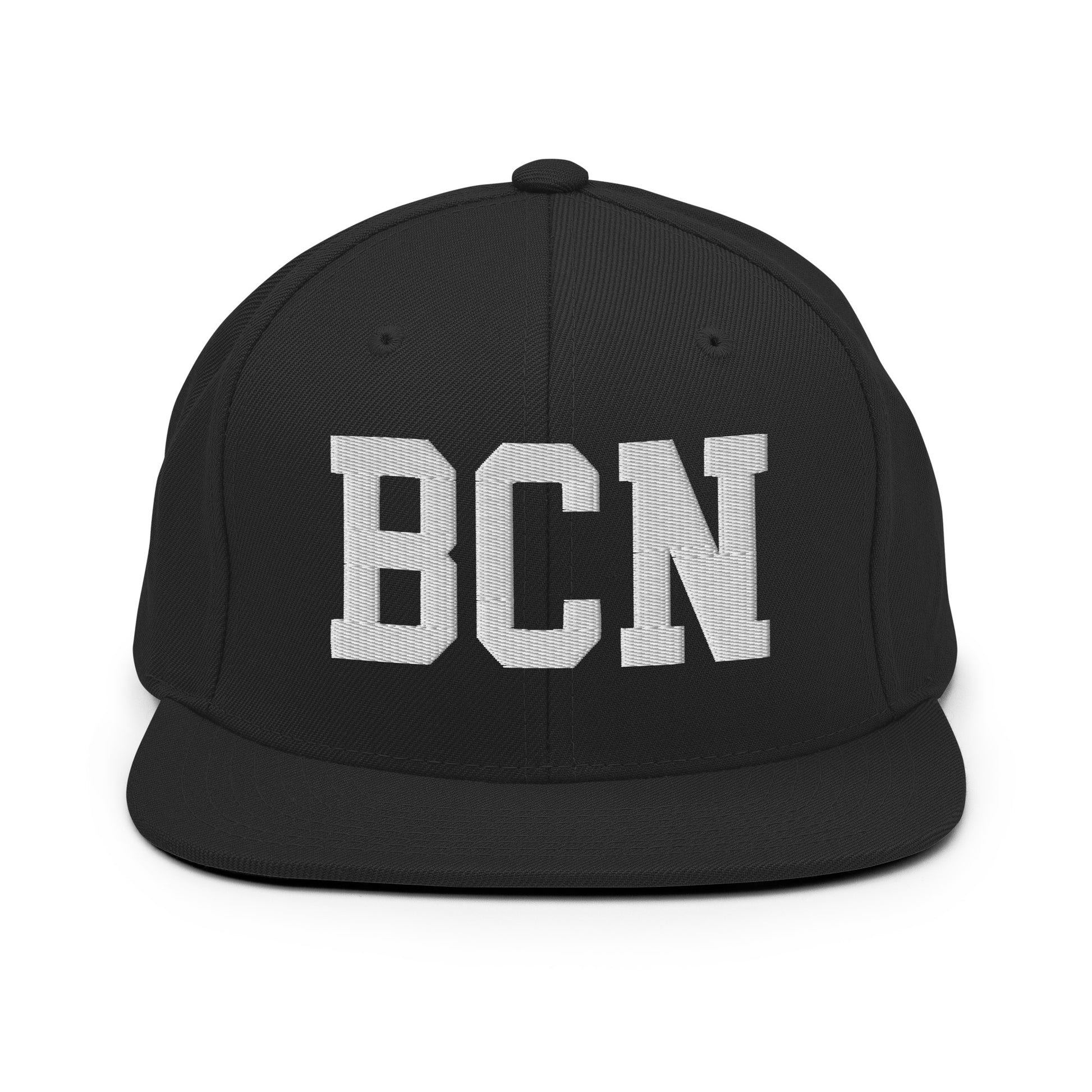 College-Style Classic Snapback Hat • White • BCN Barcelona Souvenir • YHM Designs - Image 07