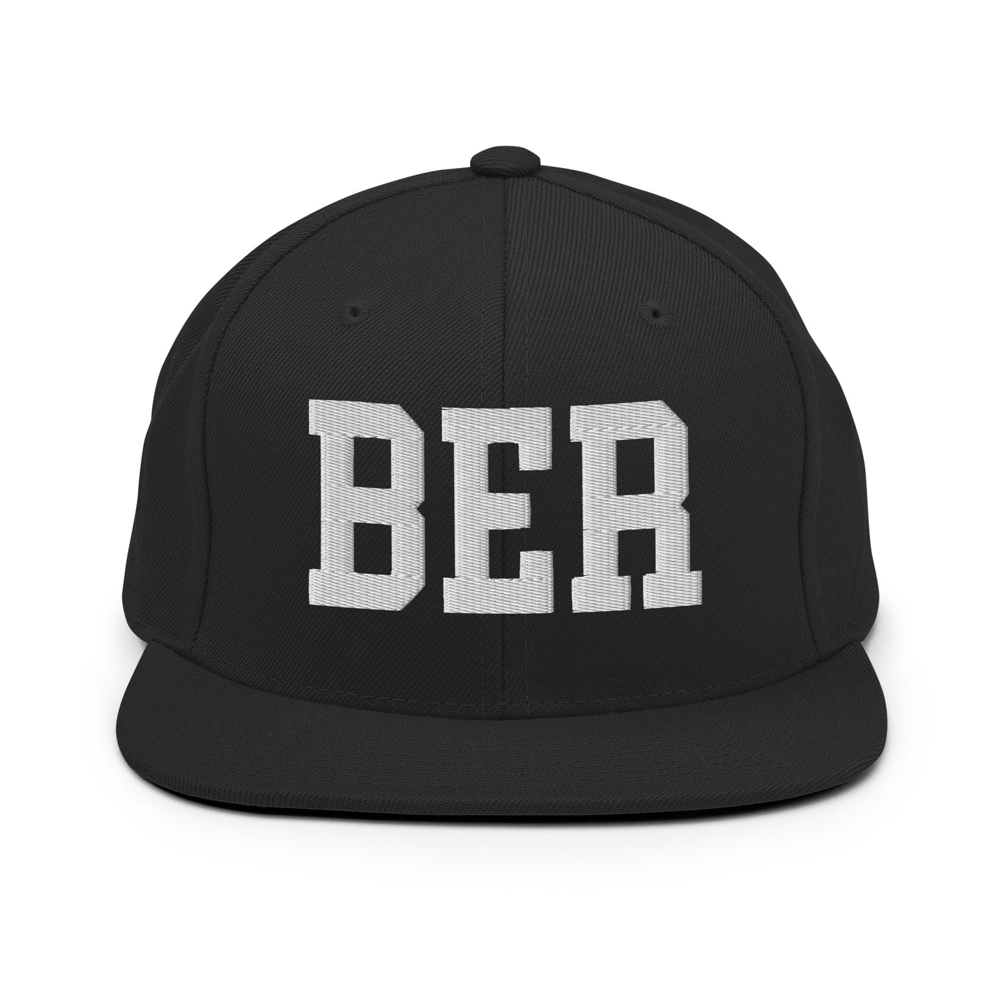 College-Style Classic Snapback Hat • White • BER Berlin Souvenir • YHM Designs - Image 07