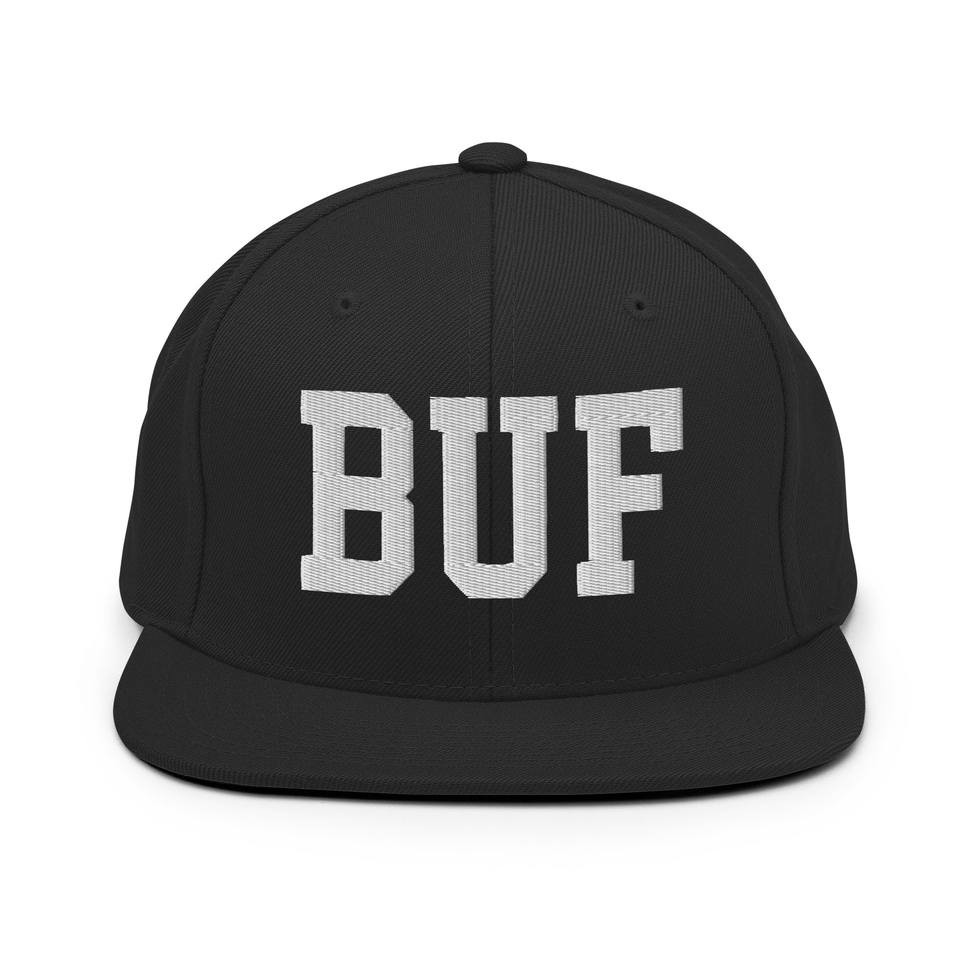 College-Style Classic Snapback Hat • White • BUF Buffalo Souvenir • YHM Designs - Image 07