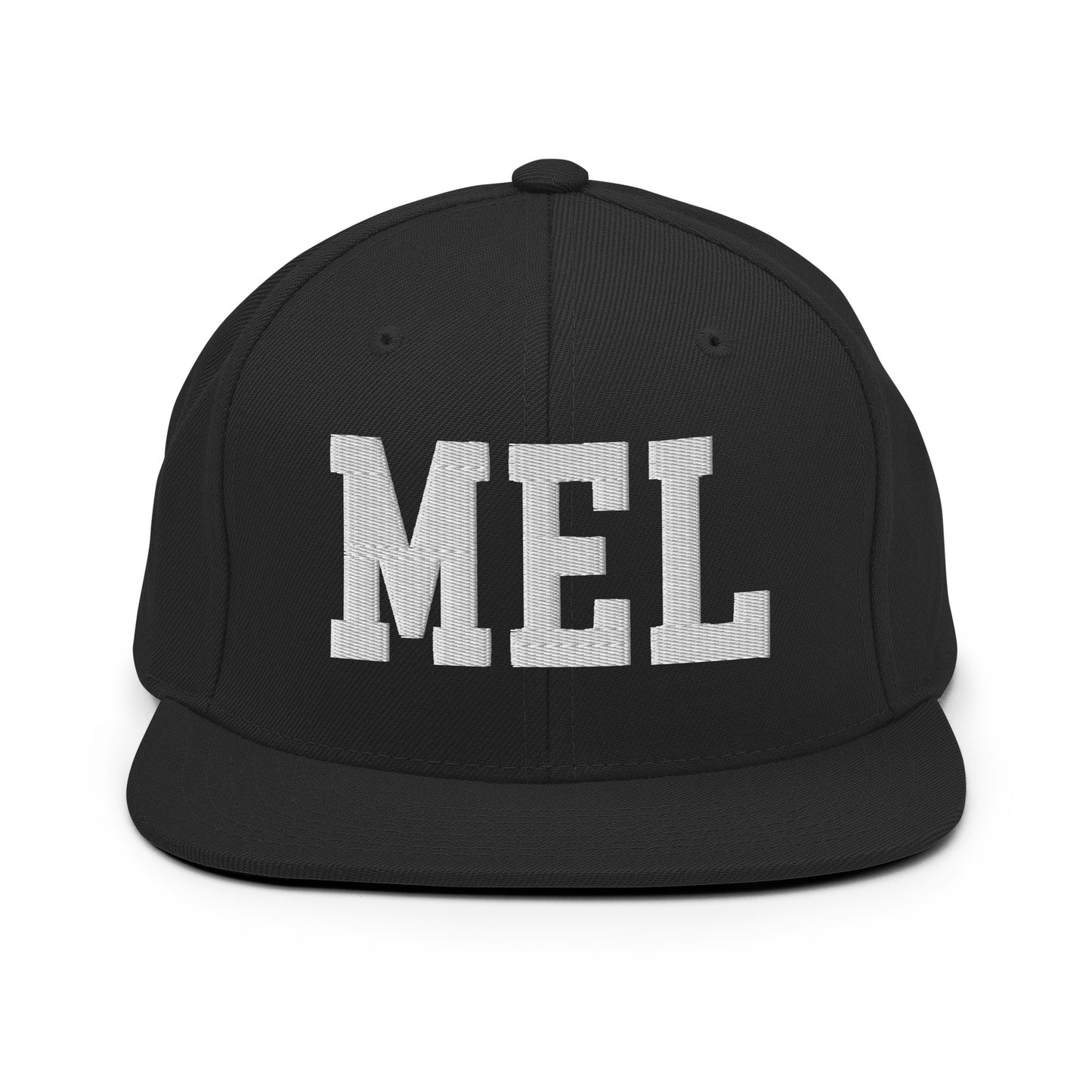 College-Style Classic Snapback Hat • White • MEL Melbourne Souvenir • YHM Designs - Image 07