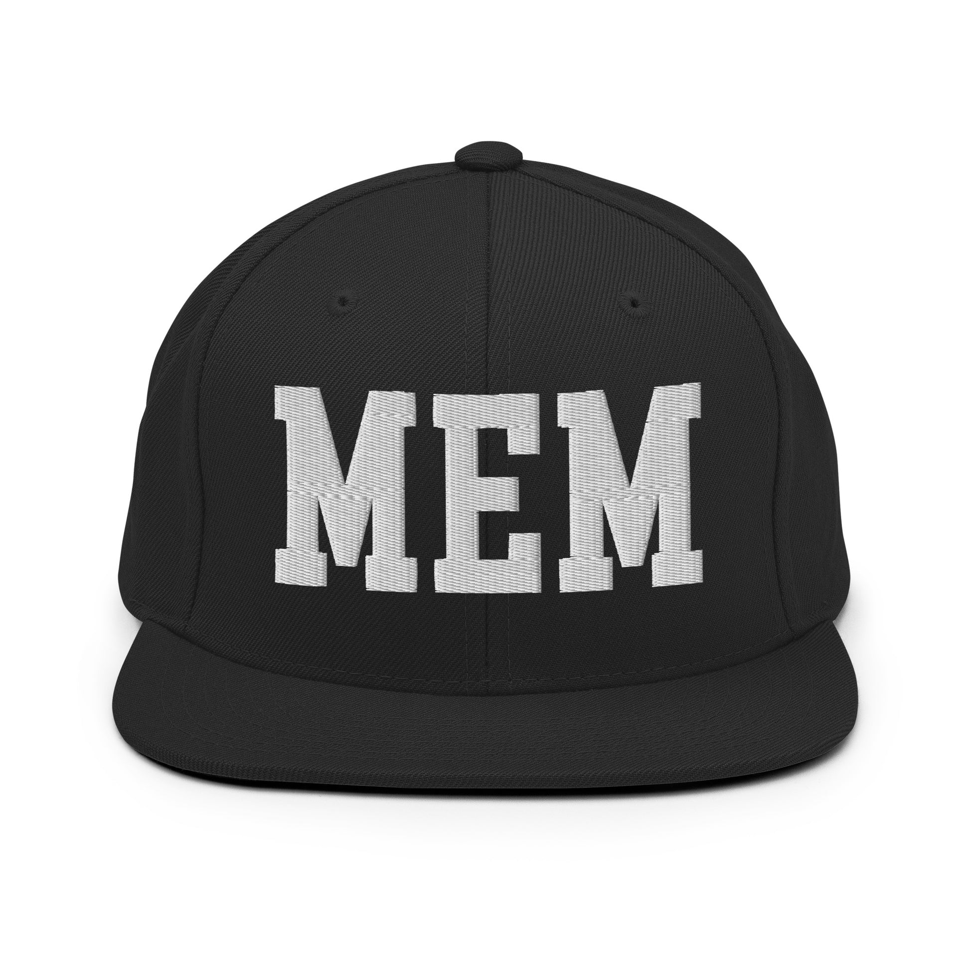 College-Style Classic Snapback Hat • White • MEM Memphis • YHM Designs - Image 07