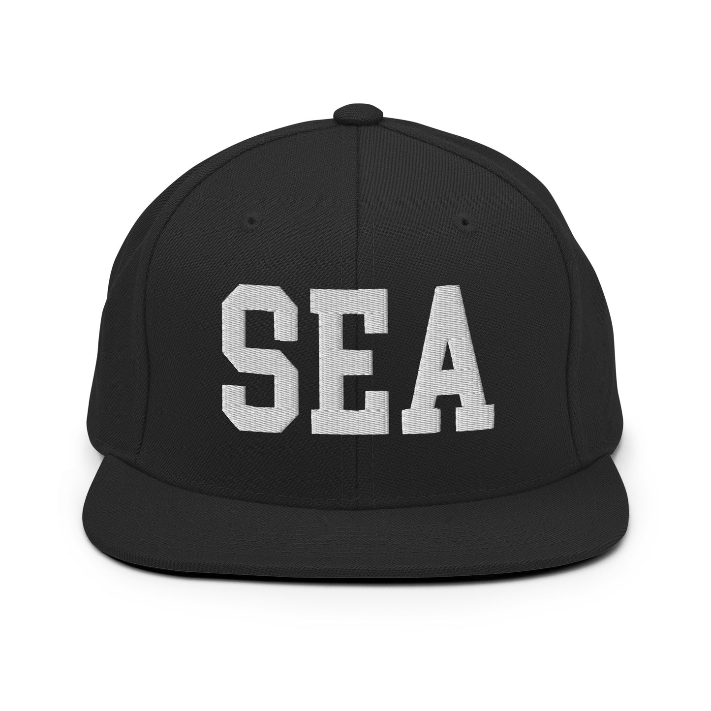 College-Style Classic Snapback Hat • White • SEA Seattle Souvenir • YHM Designs - Image 07
