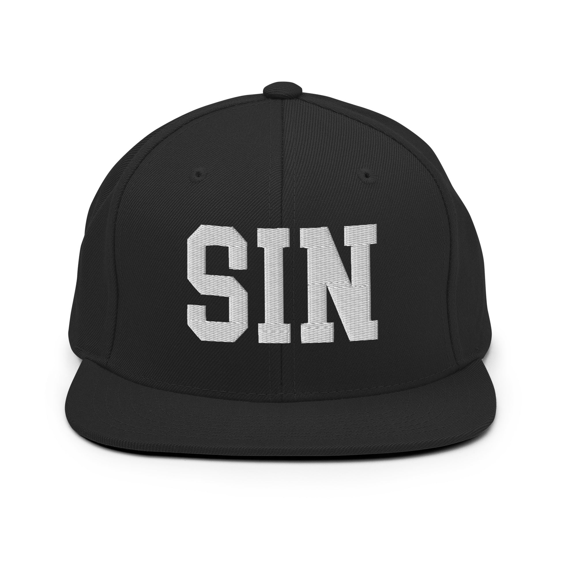 College-Style Classic Snapback Hat • White • SIN Singapore Souvenir • YHM Designs - Image 07