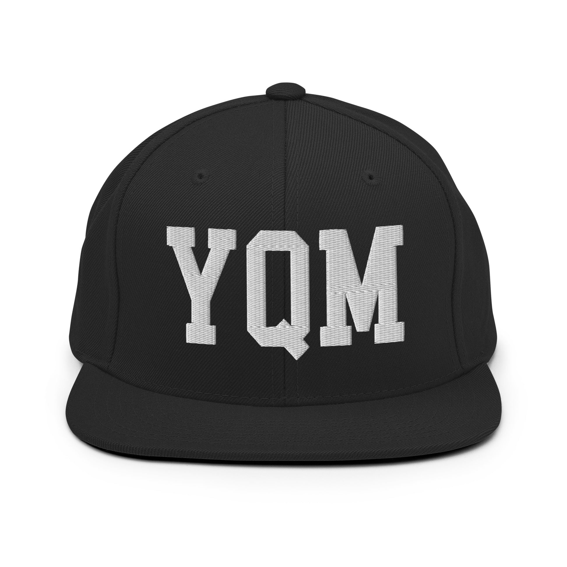 College-Style Classic Snapback Hat • White • YQM Moncton • YHM Designs - Image 07