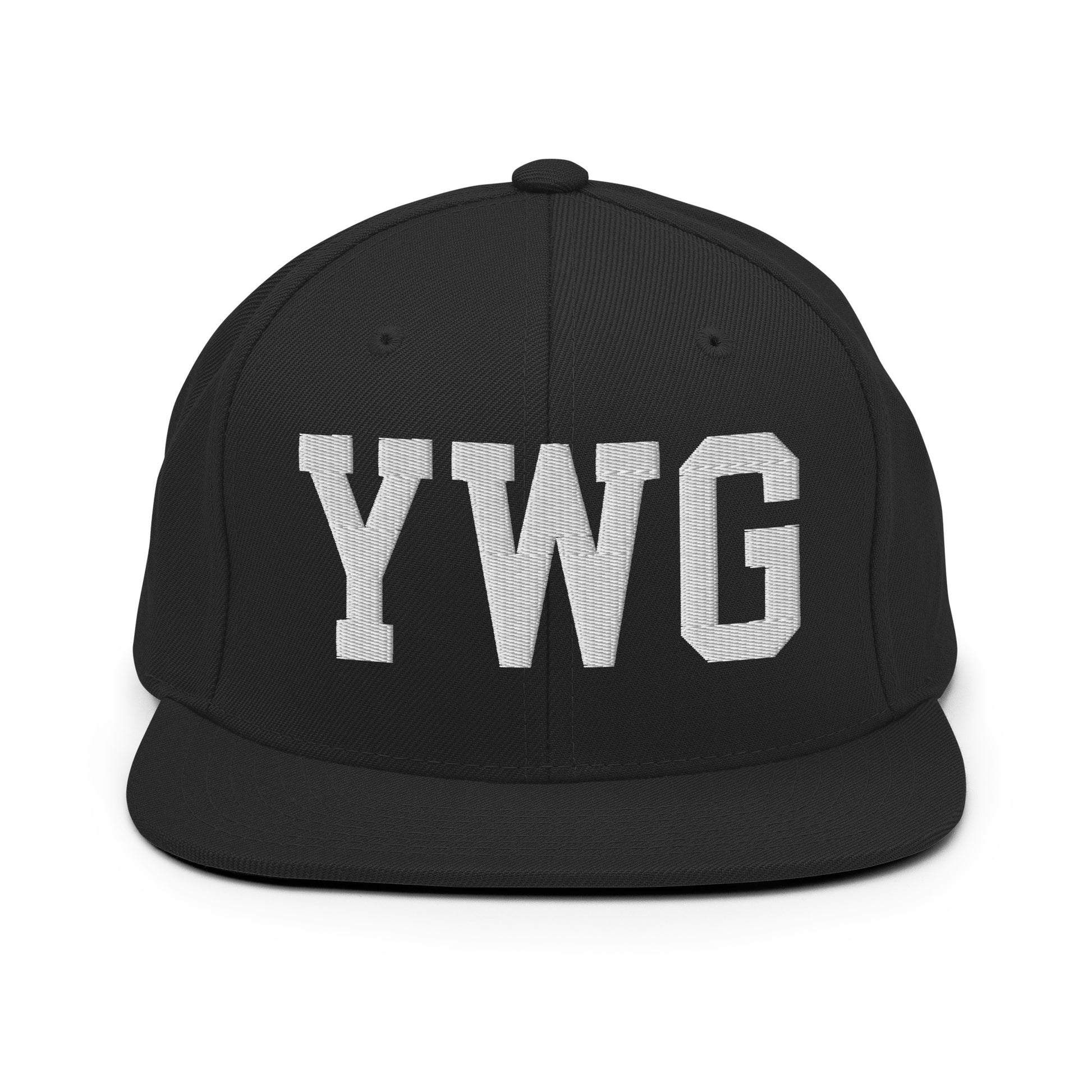 College-Style Classic Snapback Hat • White • YWG Winnipeg Souvenir • YHM Designs - Image 07