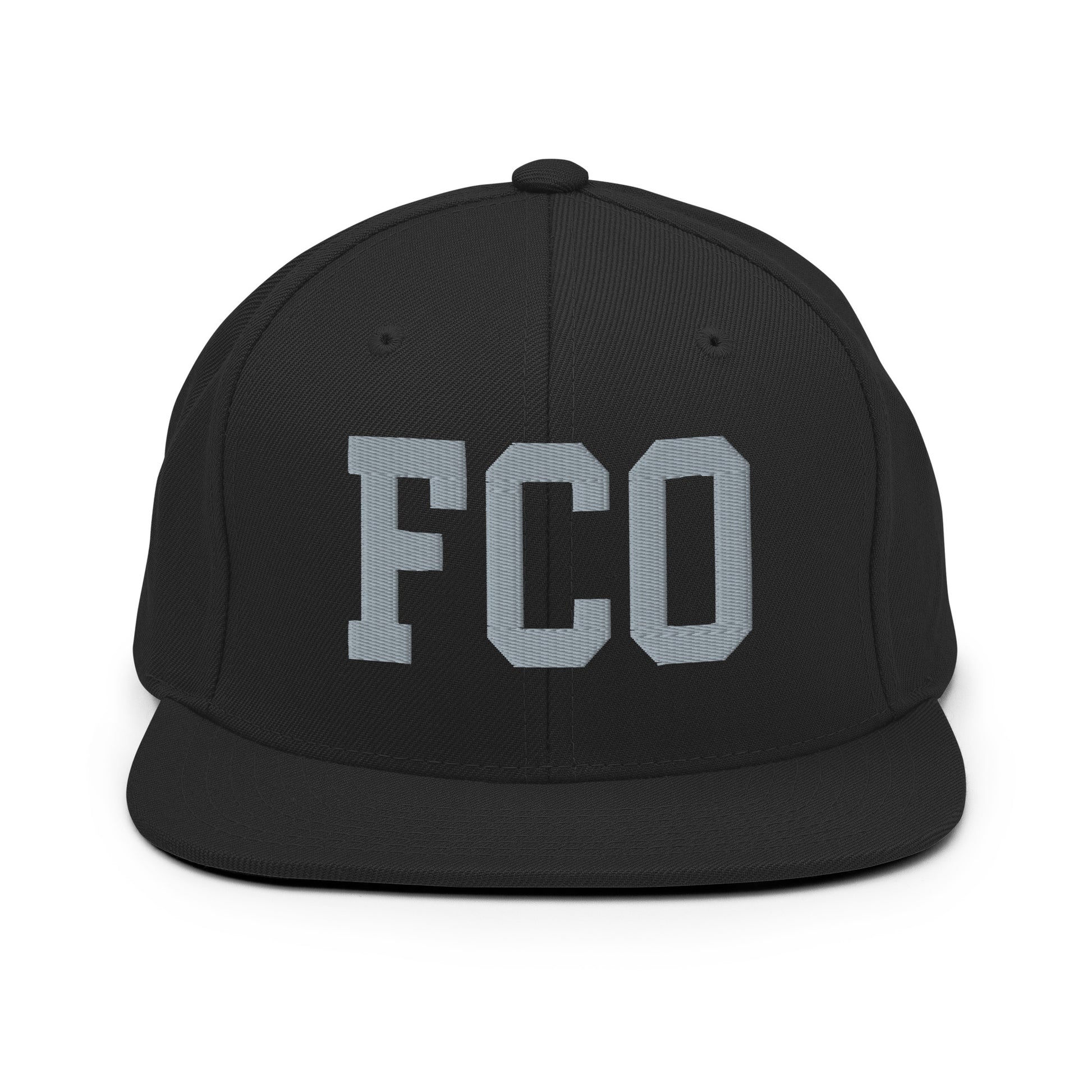 College-Style Classic Snapback Hat • Grey • FCO Rome Souvenir • YHM Designs - Image 07