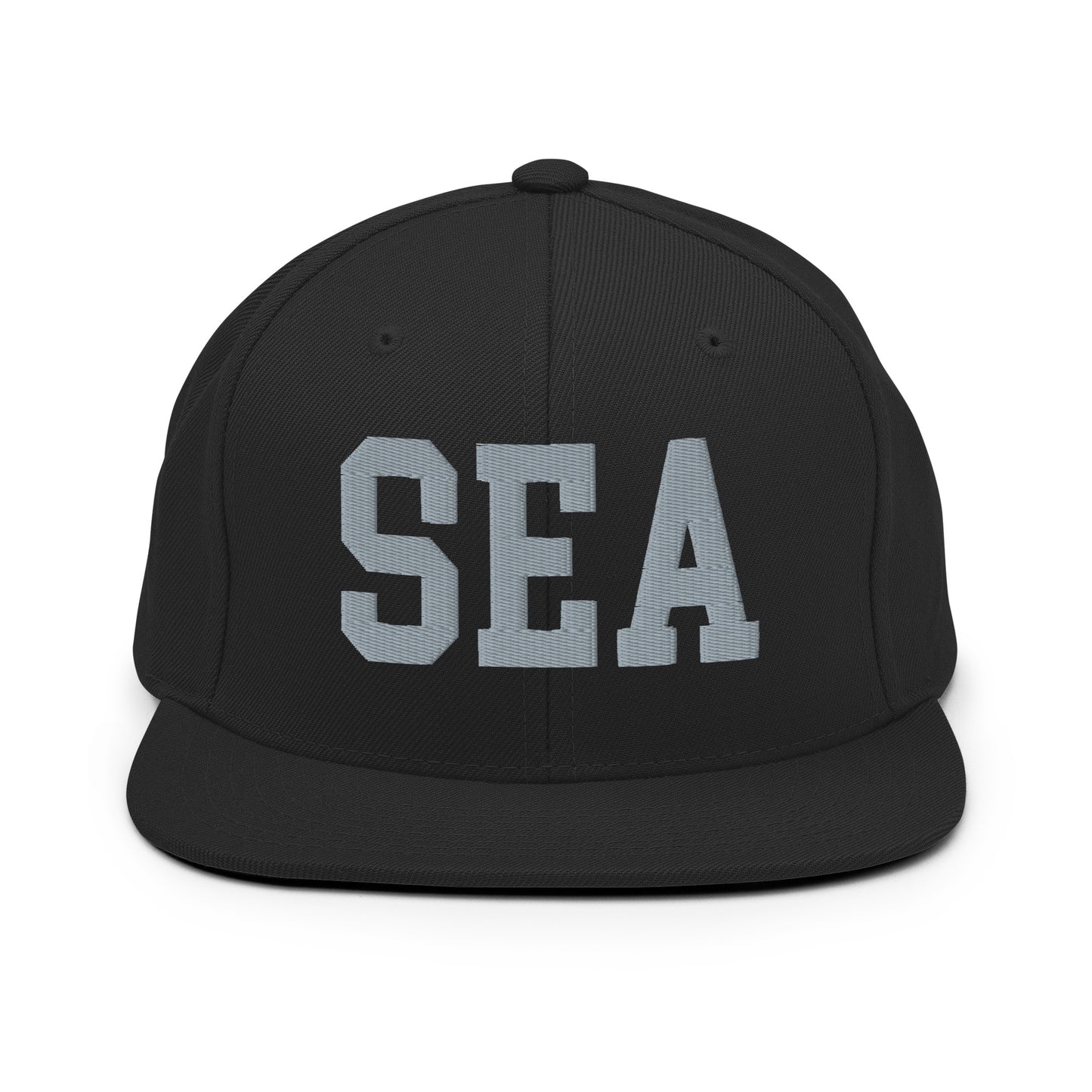 College-Style Classic Snapback Hat • Grey • SEA Seattle • YHM Designs - Image 07