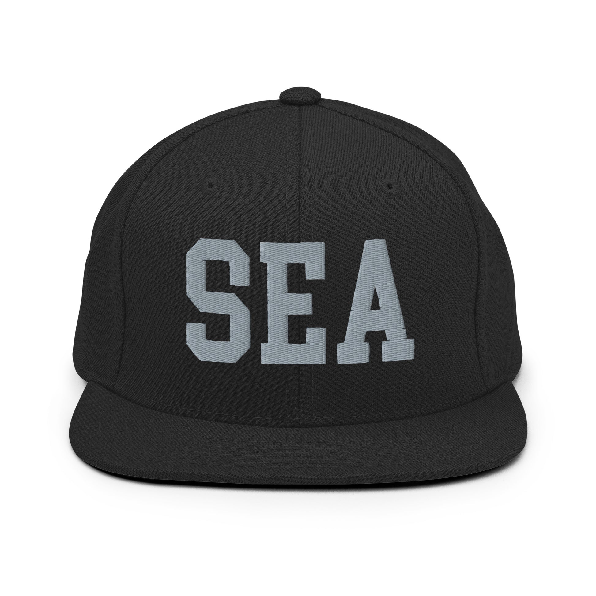 College-Style Classic Snapback Hat • Grey • SEA Seattle • YHM Designs - Image 07