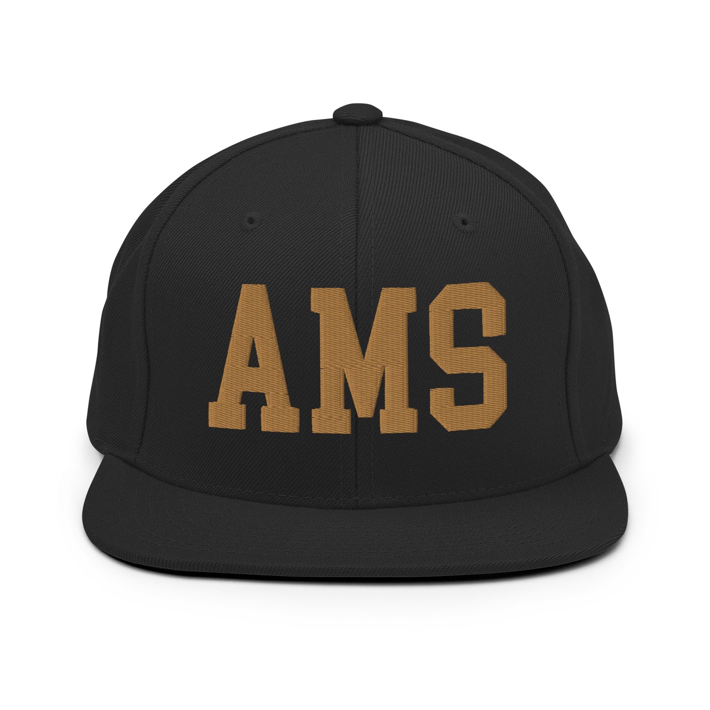 College-Style Classic Snapback Hat • Old Gold • AMS Amsterdam Souvenir • YHM Designs - Image 07
