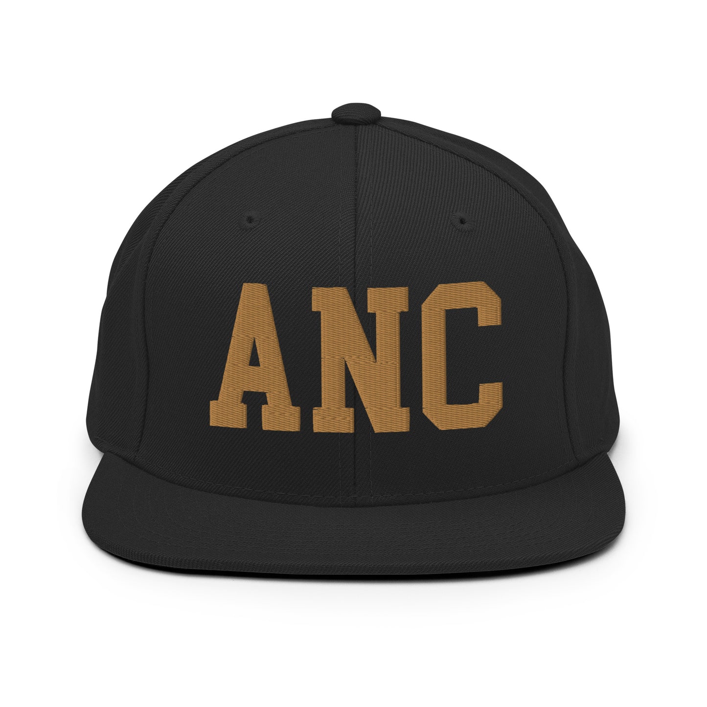 College-Style Classic Snapback Hat • Old Gold • ANC Anchorage Souvenir • YHM Designs - Image 07