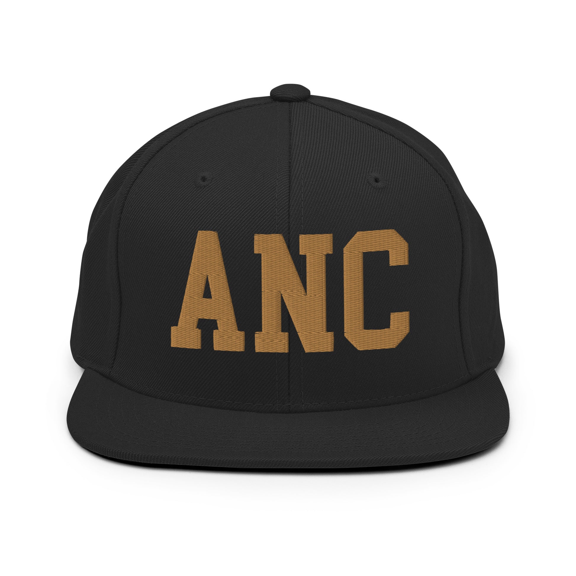 College-Style Classic Snapback Hat • Old Gold • ANC Anchorage Souvenir • YHM Designs - Image 07