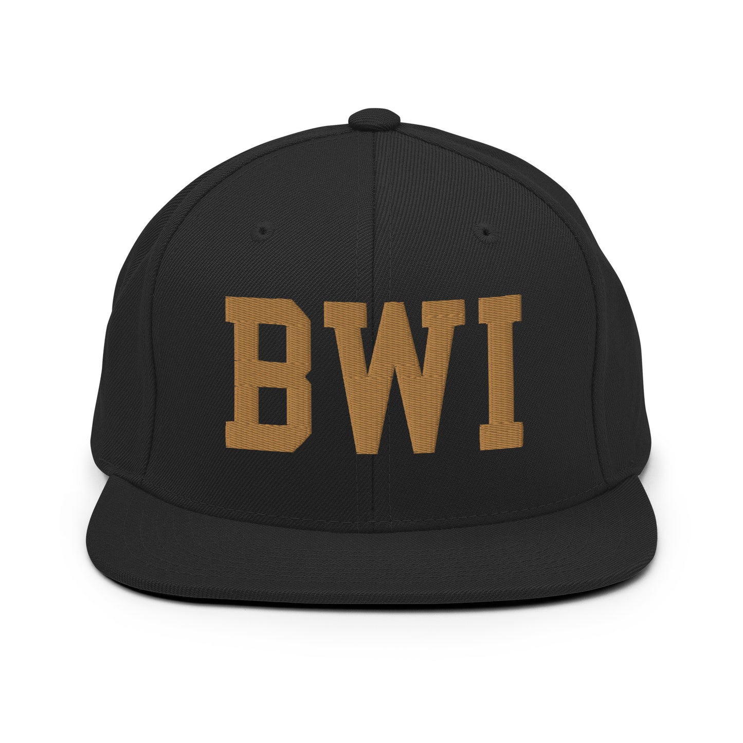 College-Style Classic Snapback Hat • Old Gold • BWI Baltimore • YHM Designs - Image 07