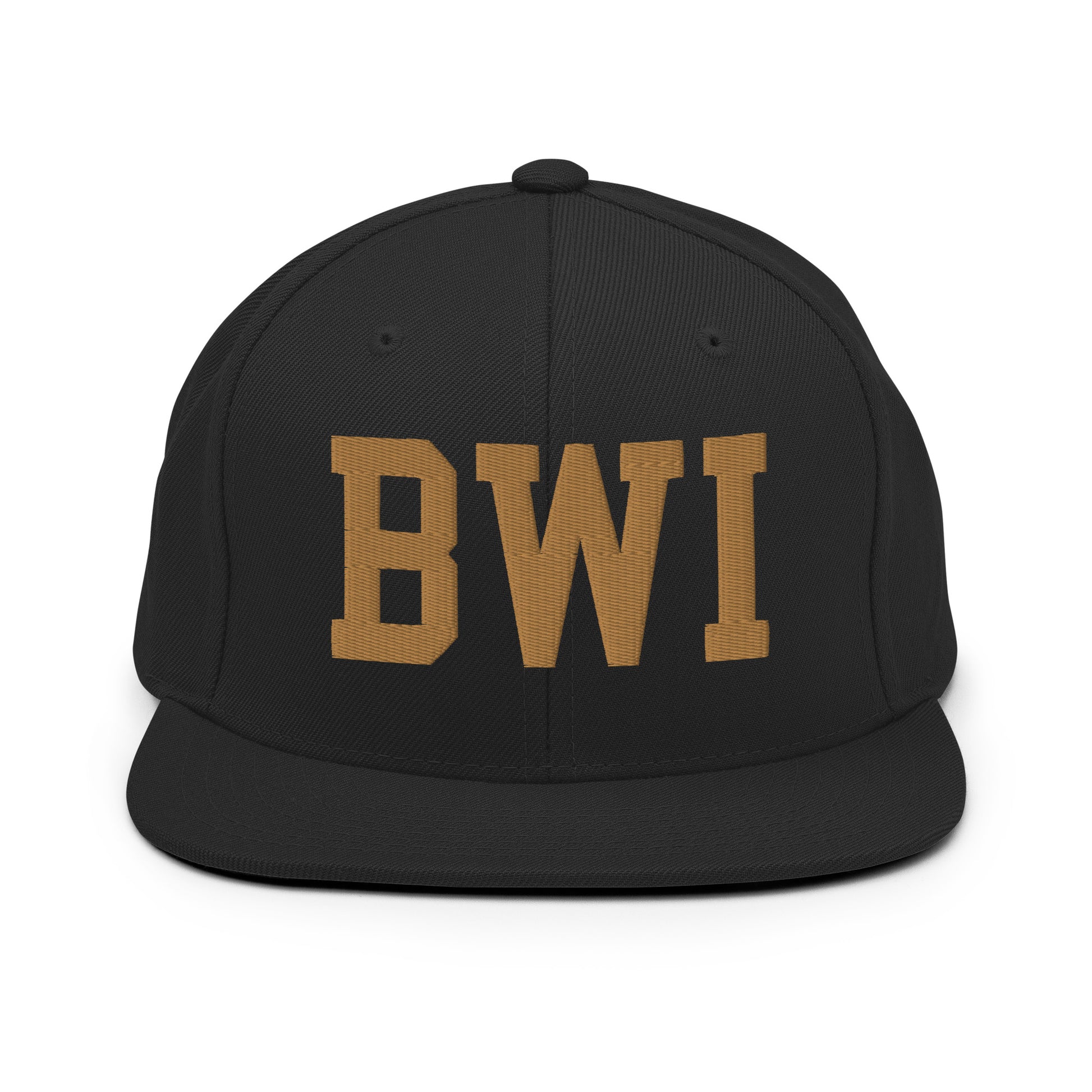 College-Style Classic Snapback Hat • Old Gold • BWI Baltimore • YHM Designs - Image 07