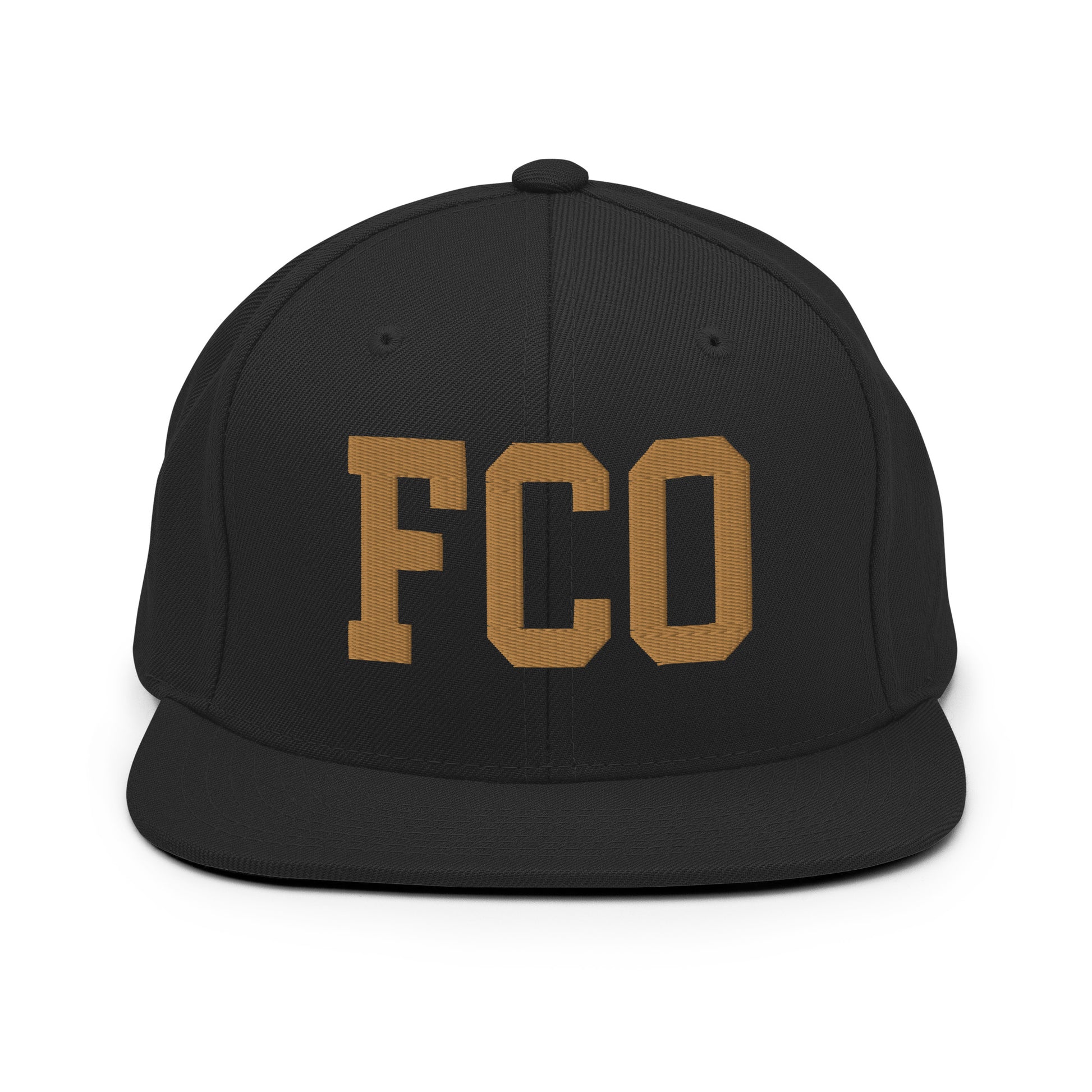 College-Style Classic Snapback Hat • Old Gold • FCO Rome • YHM Designs - Image 07