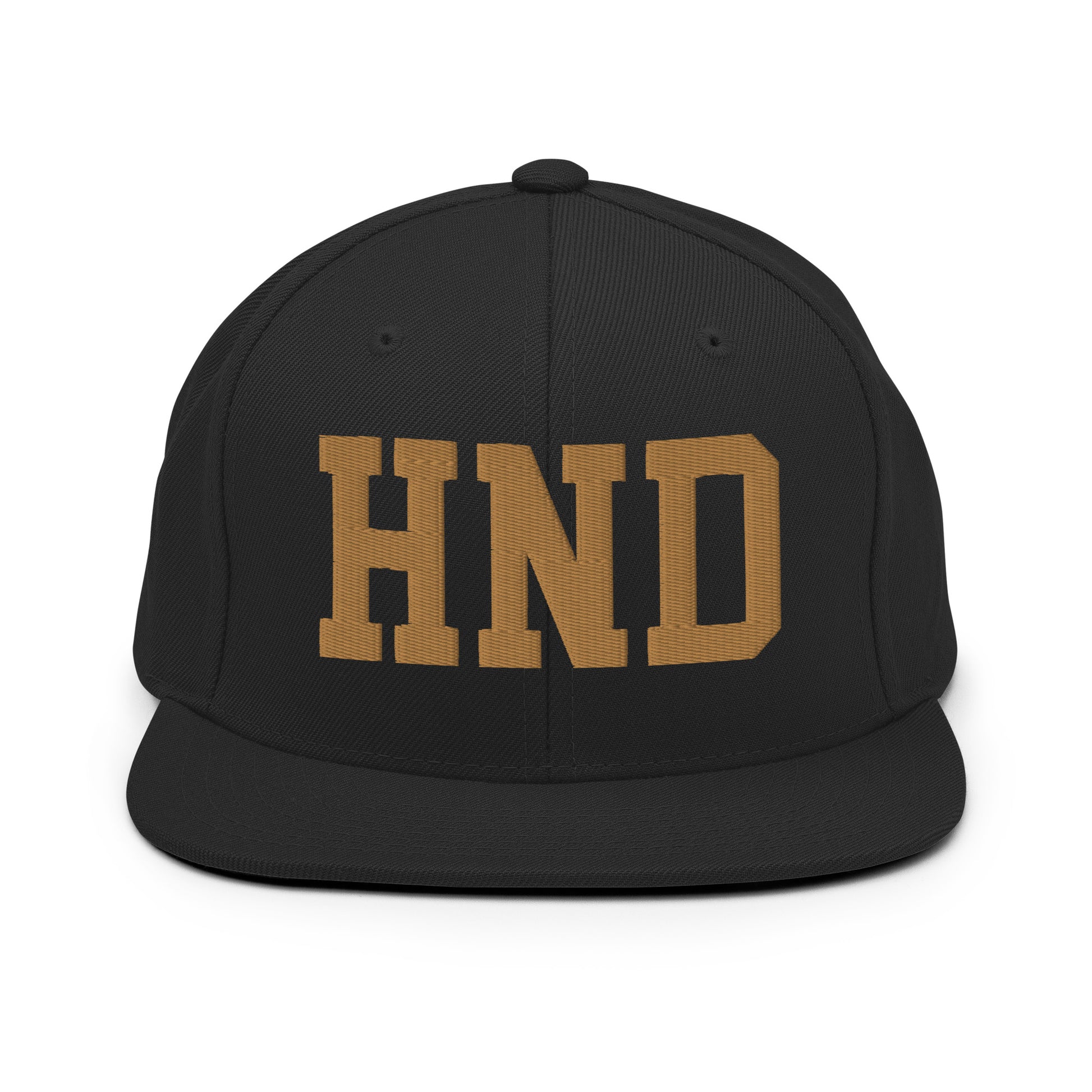 College-Style Classic Snapback Hat • Old Gold • HND Tokyo Souvenir • YHM Designs - Image 07