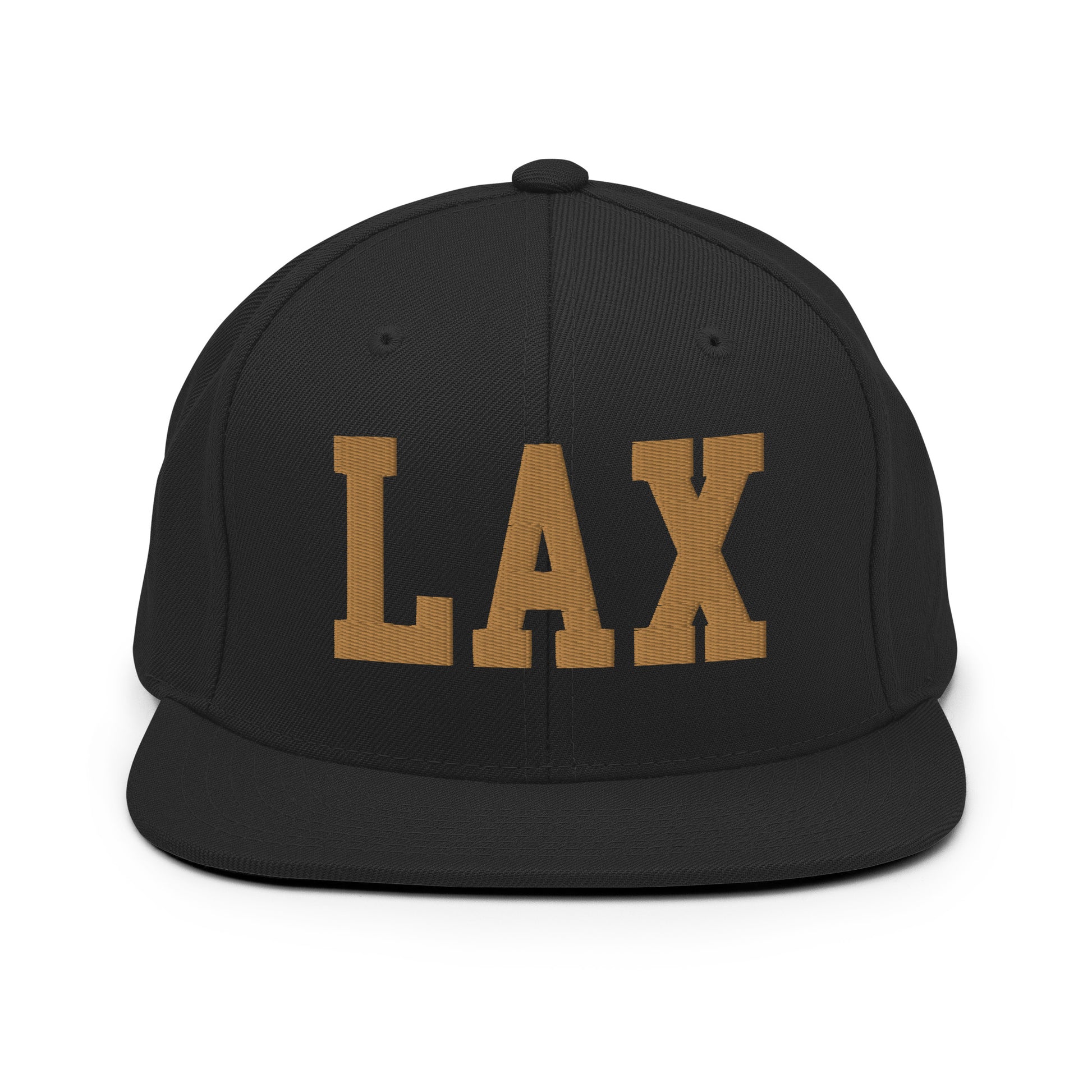 College-Style Classic Snapback Hat • Old Gold • LAX Los Angeles Souvenir • YHM Designs - Image 07
