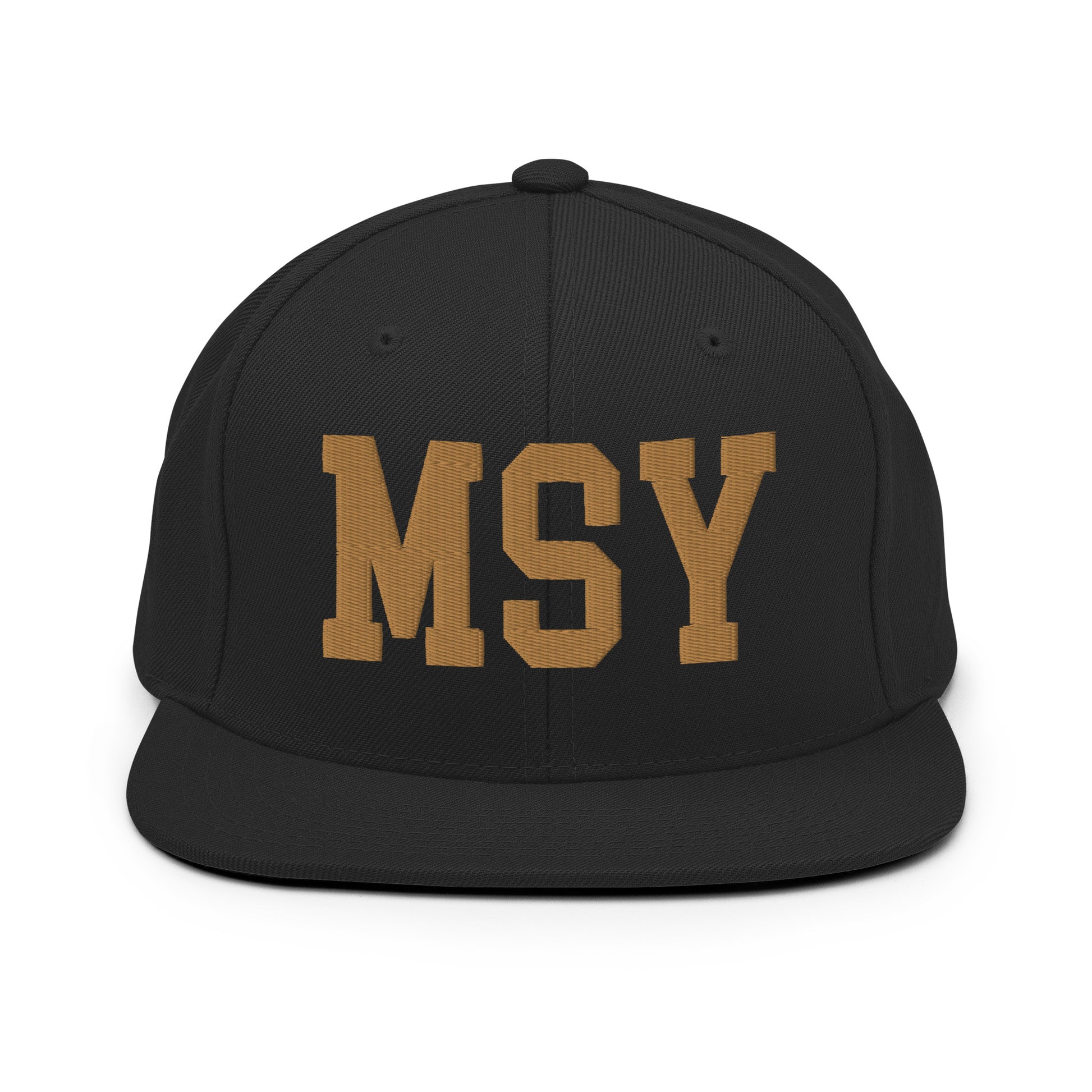 College-Style Classic Snapback Hat • Old Gold • MSY New Orleans Souvenir • YHM Designs - Image 07