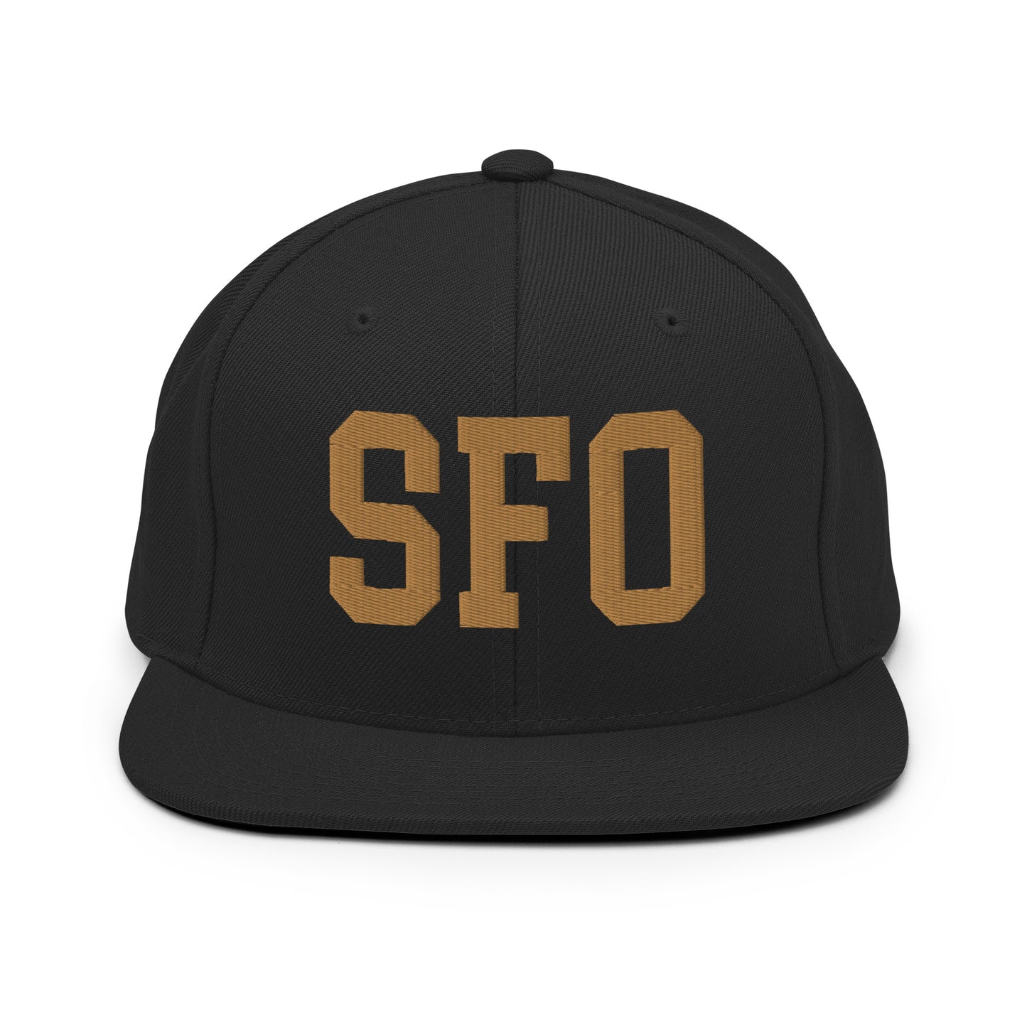 College-Style Classic Snapback Hat • Old Gold • SFO San Francisco • YHM Designs - Image 07