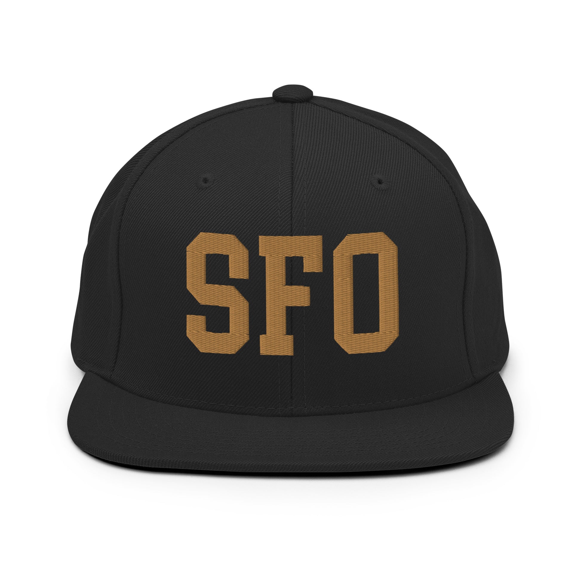 College-Style Classic Snapback Hat • Old Gold • SFO San Francisco • YHM Designs - Image 07