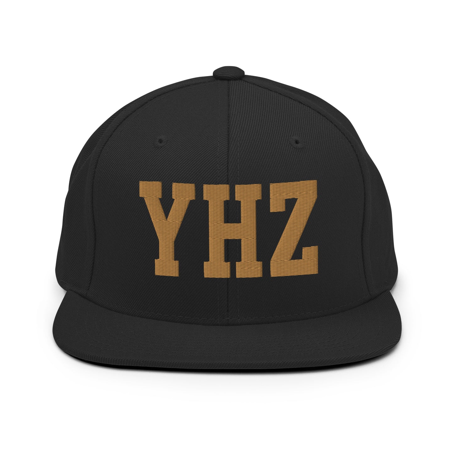 College-Style Classic Snapback Hat • Old Gold • YHZ Halifax Souvenir • YHM Designs - Image 07