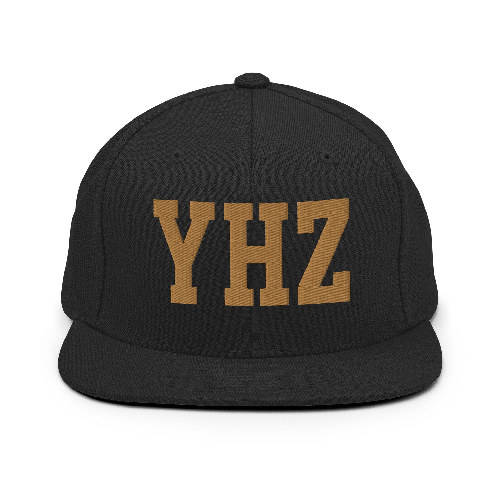 College-Style Classic Snapback Hat • Old Gold • YHZ Halifax Souvenir • YHM Designs - Image 07