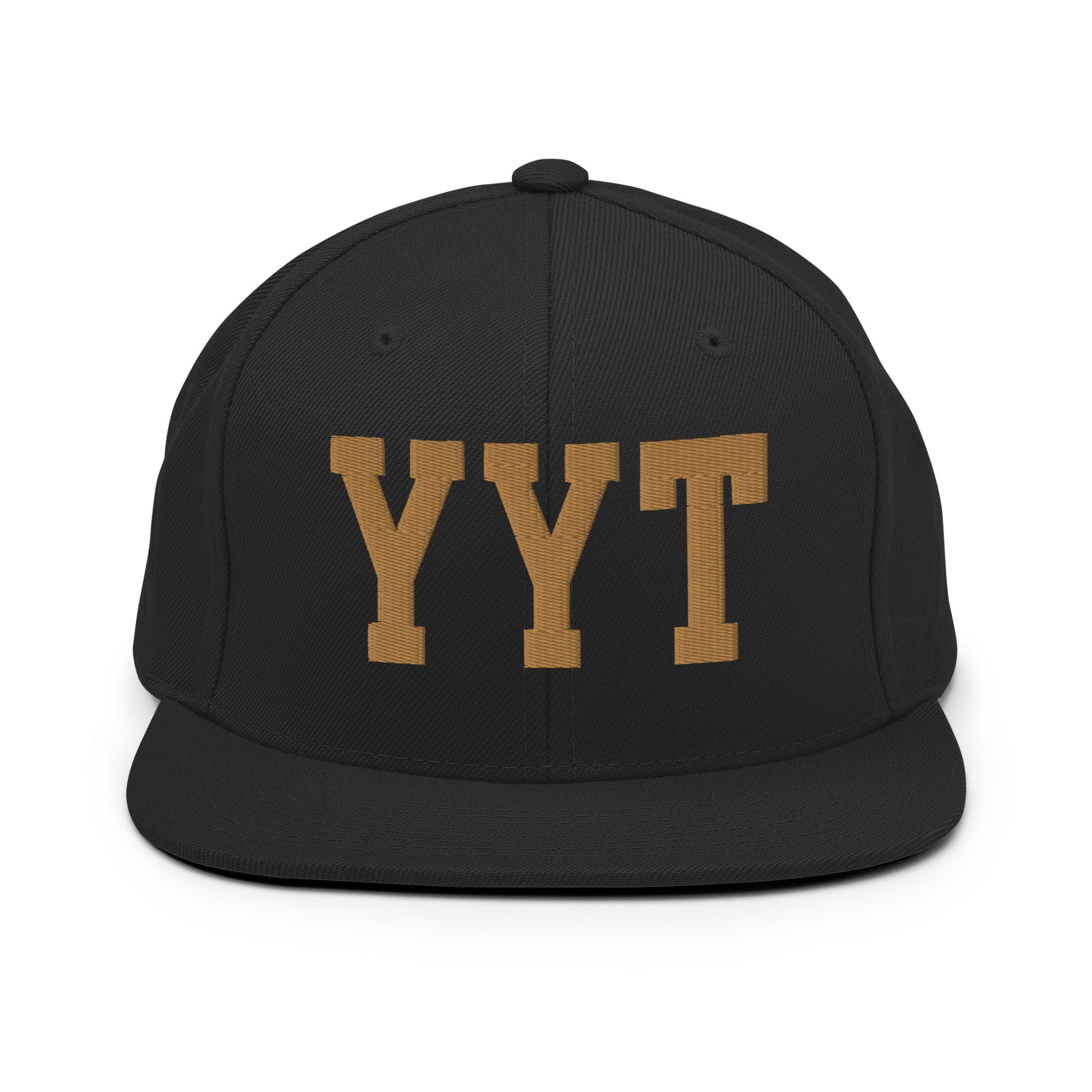 College-Style Classic Snapback Hat • Old Gold • YYT St. John's • YHM Designs - Image 07