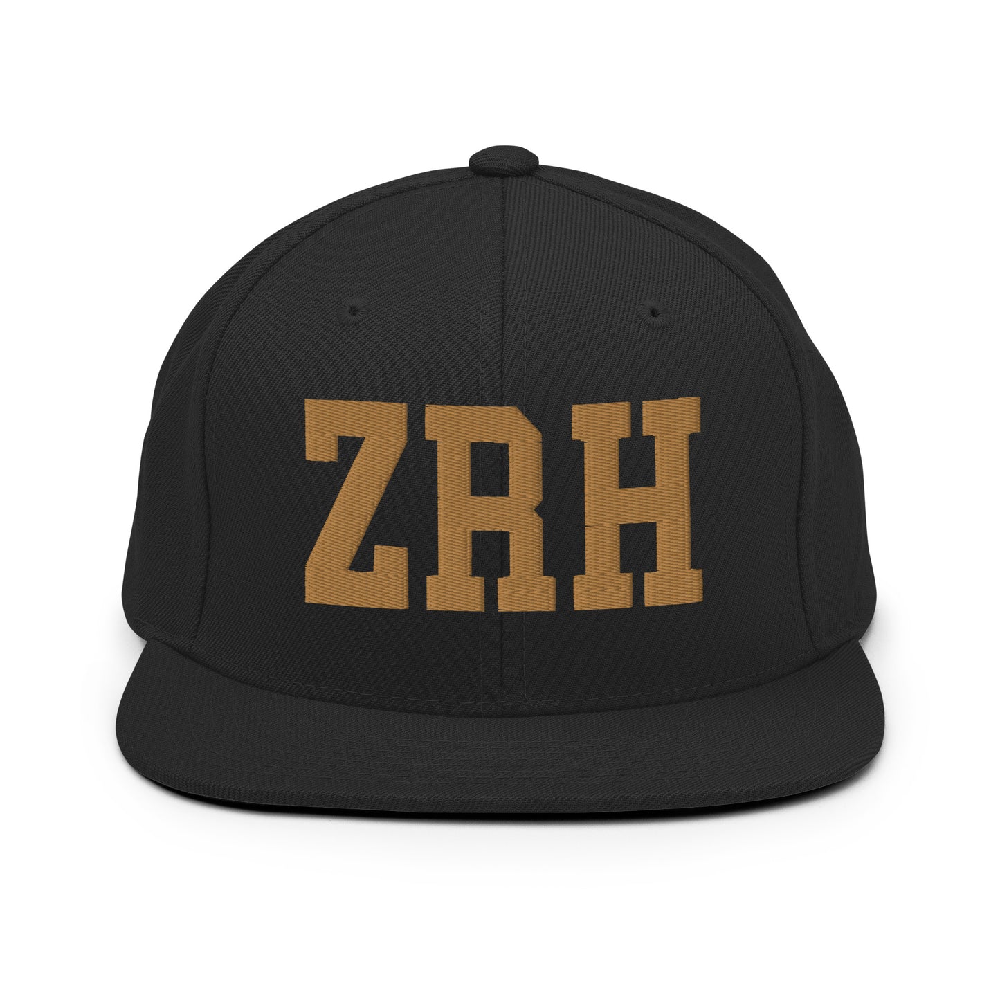 College-Style Classic Snapback Hat • Old Gold • ZRH Zurich Souvenir • YHM Designs - Image 07