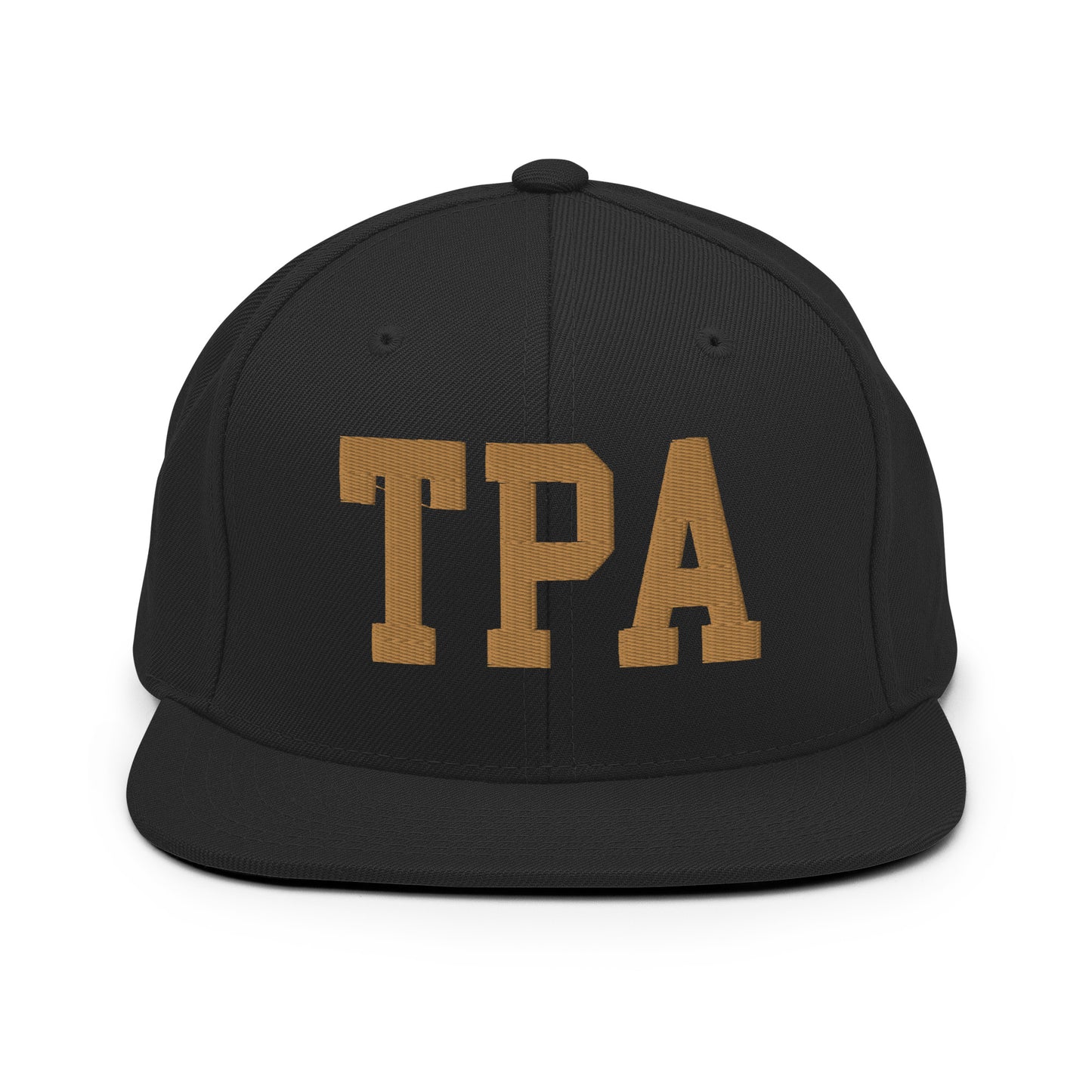 College-Style Classic Snapback Hat • Old Gold • TPA Tampa • YHM Designs - Image 07