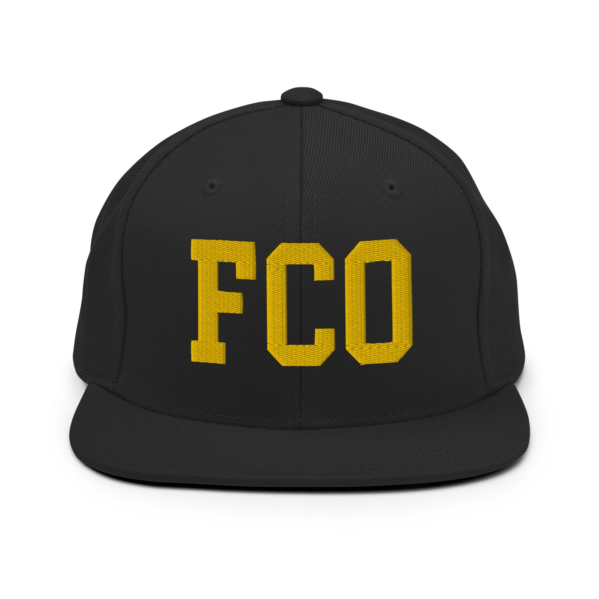 College-Style Classic Snapback Hat • Gold • FCO Rome • YHM Designs - Image 07