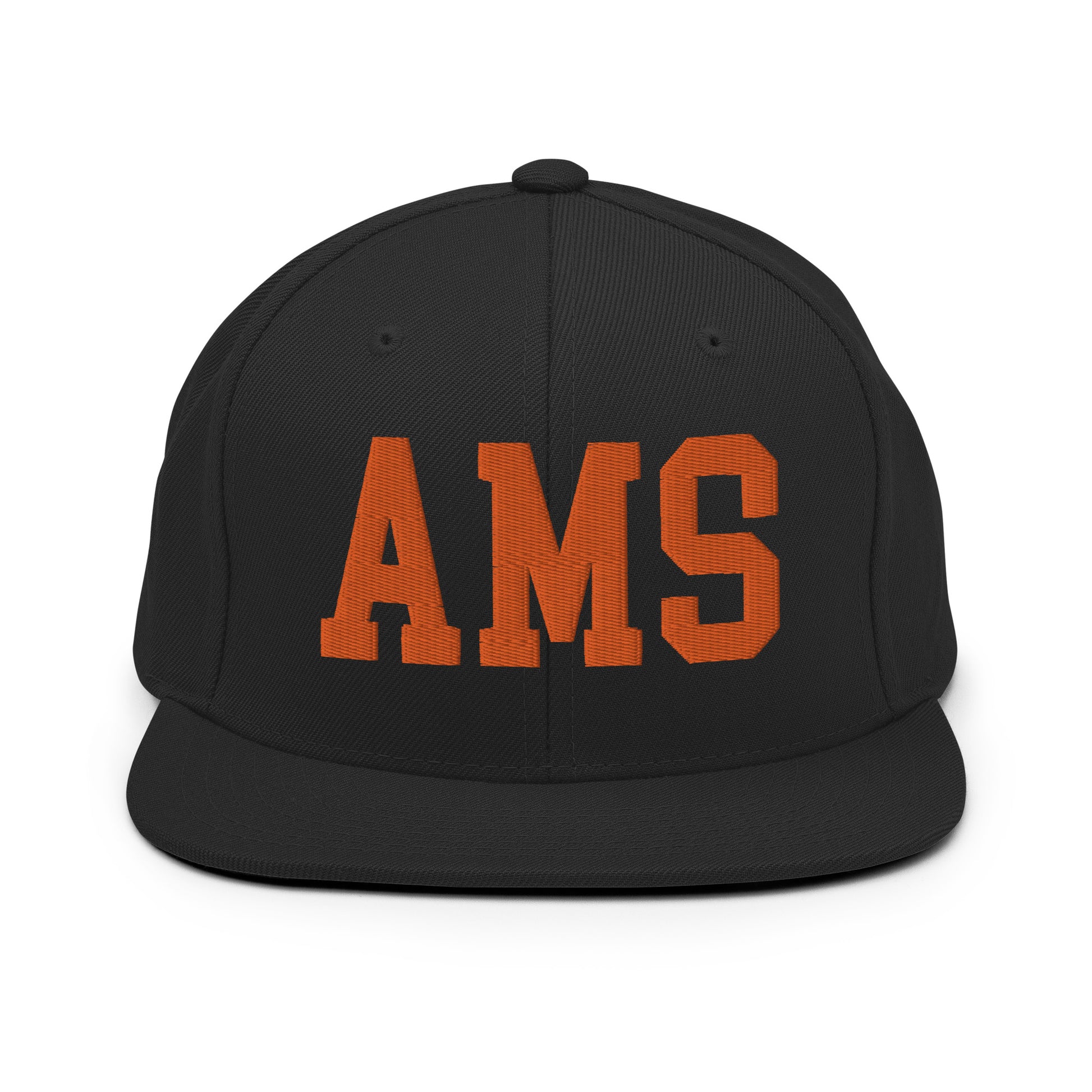 College-Style Classic Snapback Hat • Orange • AMS Amsterdam • YHM Designs - Image 07