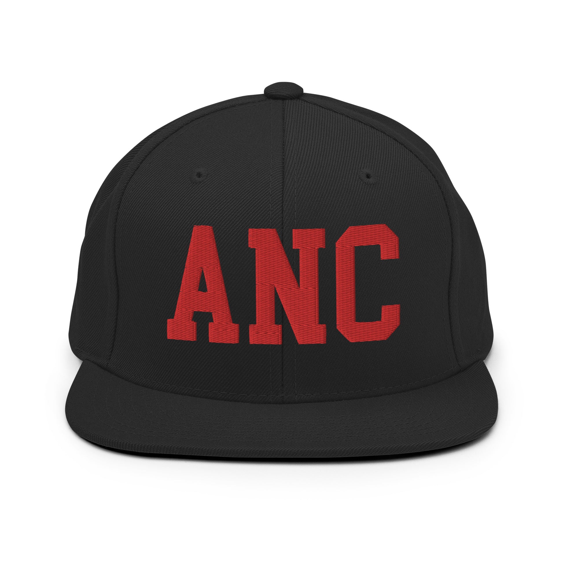 College-Style Classic Snapback Hat • Red • ANC Anchorage • YHM Designs - Image 07