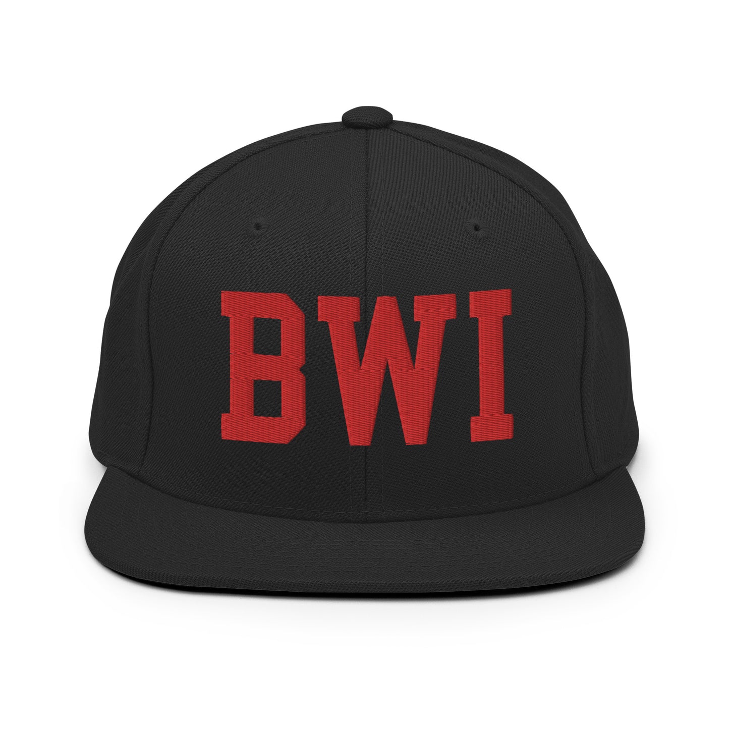 College-Style Classic Snapback Hat • Red • BWI Baltimore • YHM Designs - Image 07