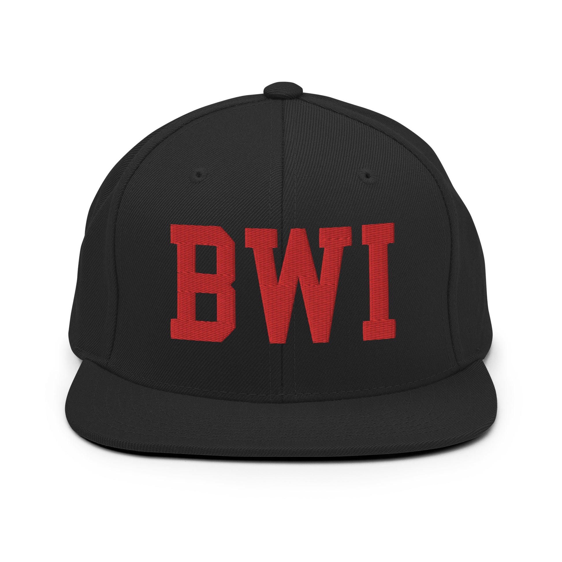 College-Style Classic Snapback Hat • Red • BWI Baltimore • YHM Designs - Image 07