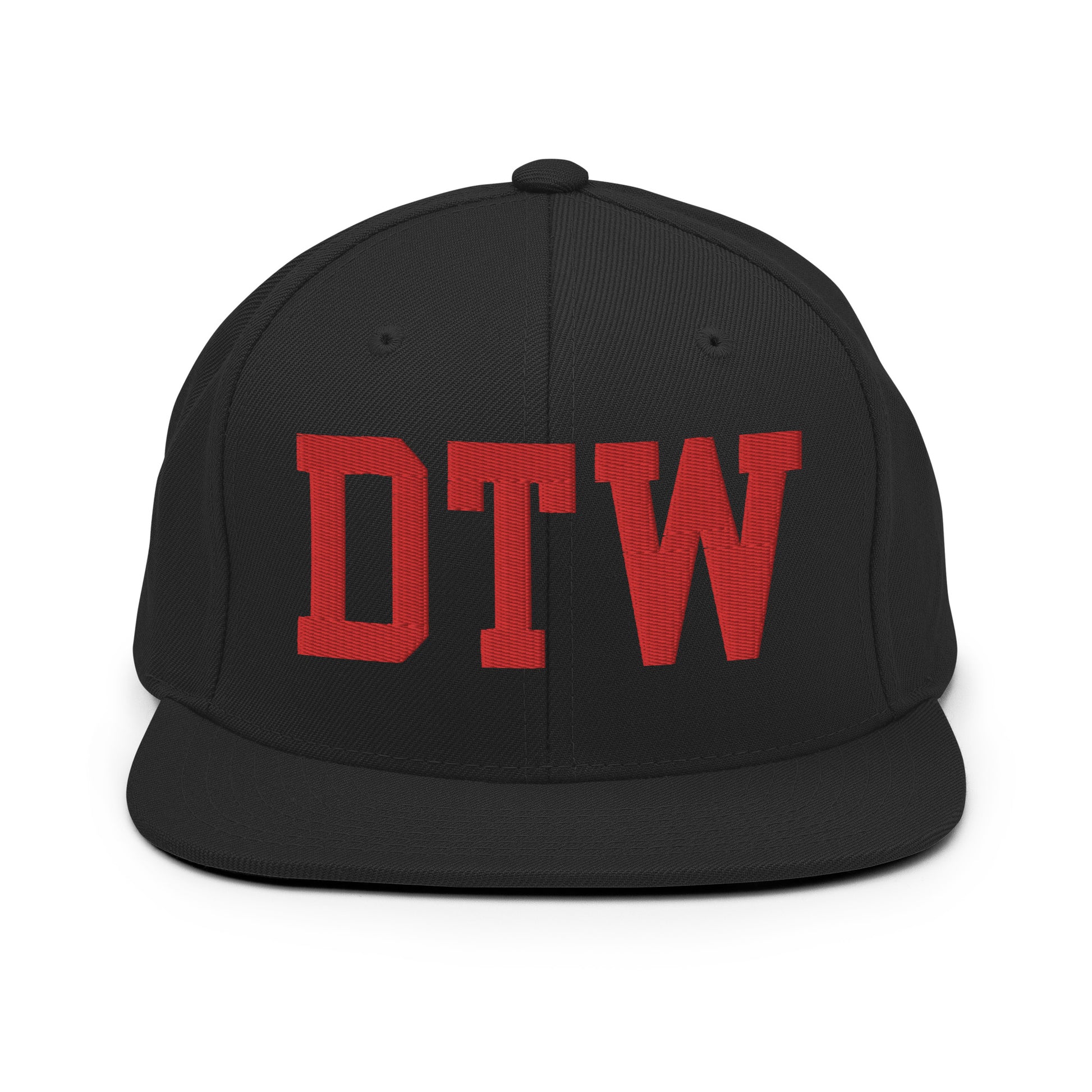College-Style Classic Snapback Hat • Red • DTW Detroit • YHM Designs - Image 07