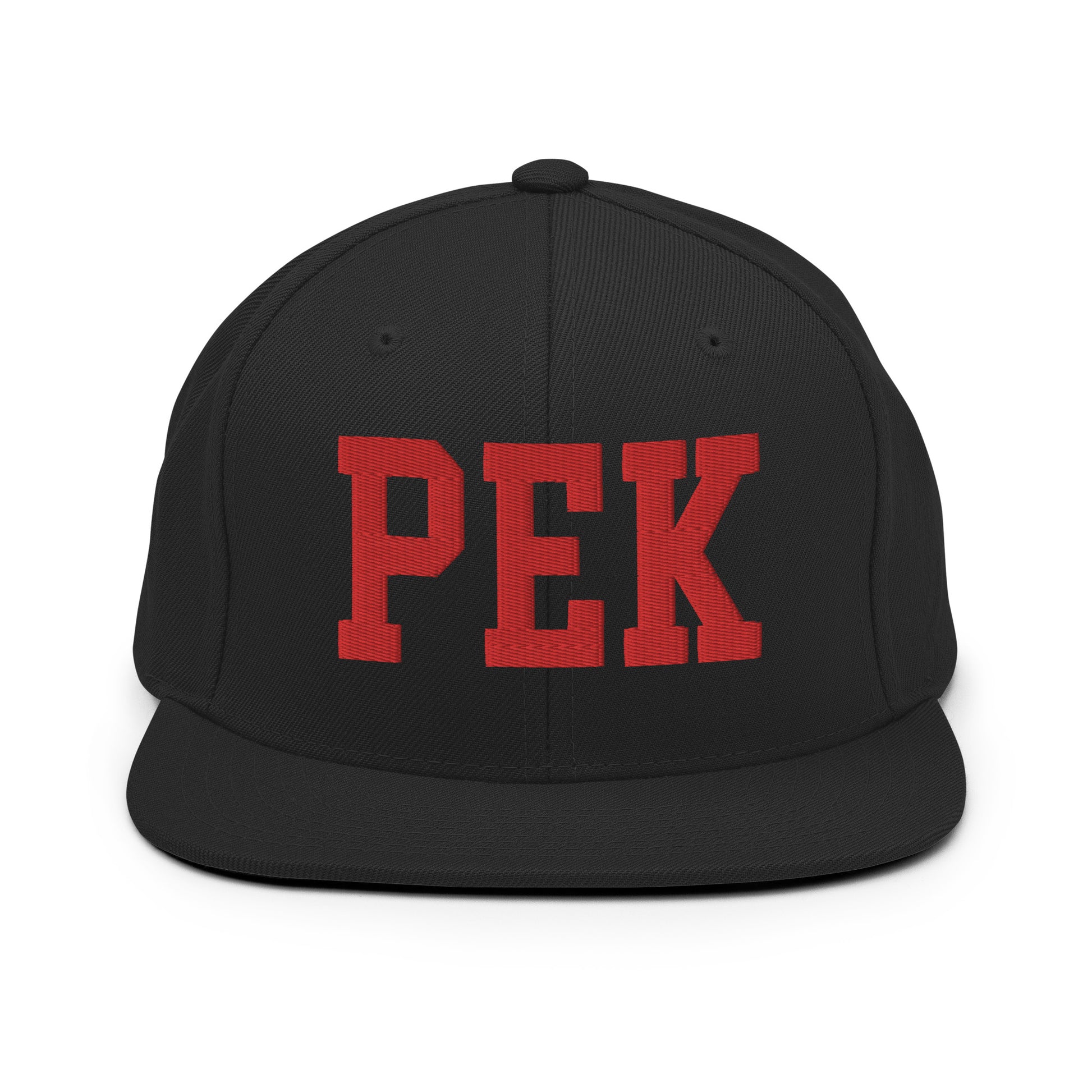College-Style Classic Snapback Hat • Red • PEK Beijing • YHM Designs - Image 07