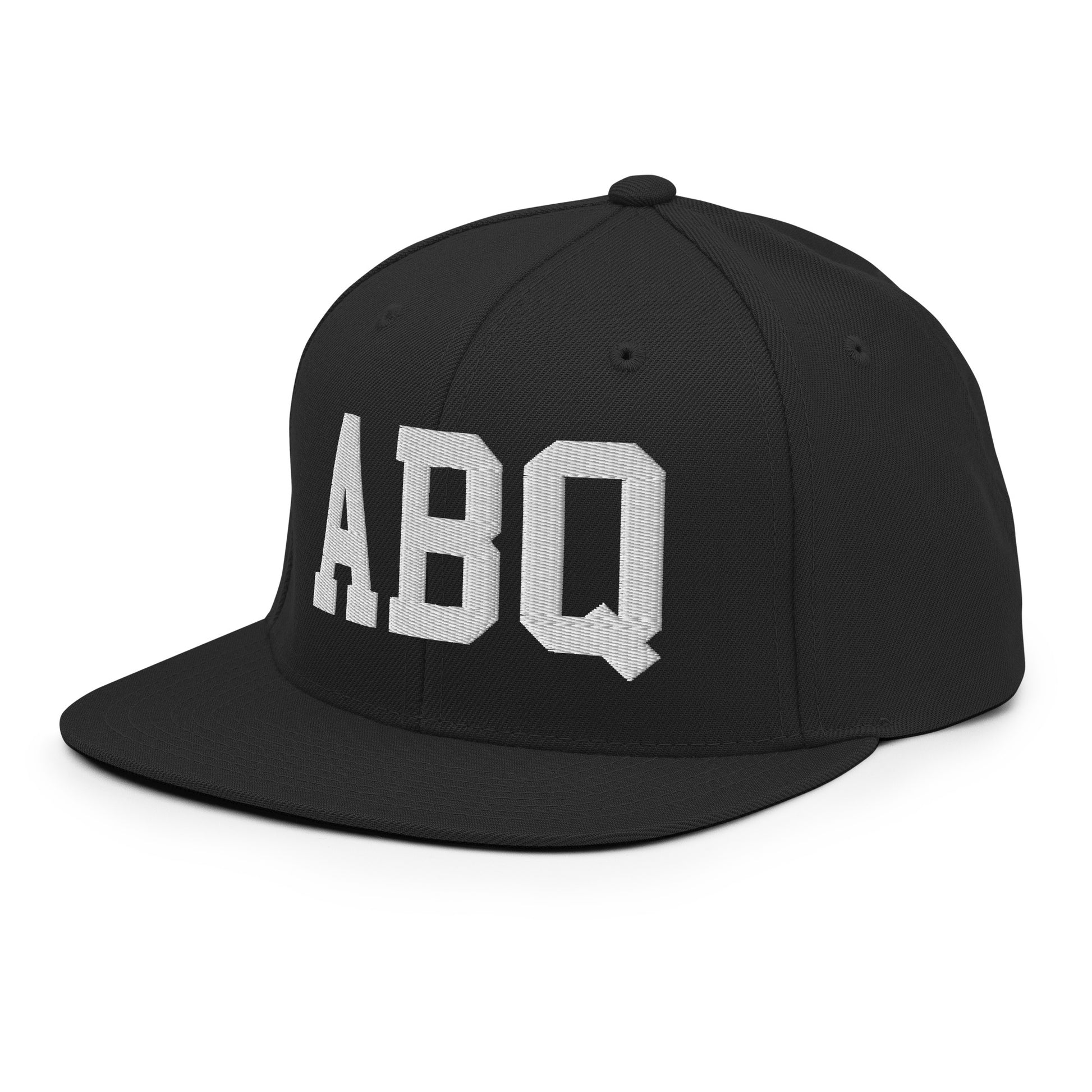 College-Style Classic Snapback Hat • White • ABQ Albuquerque • YHM Designs - Image 09