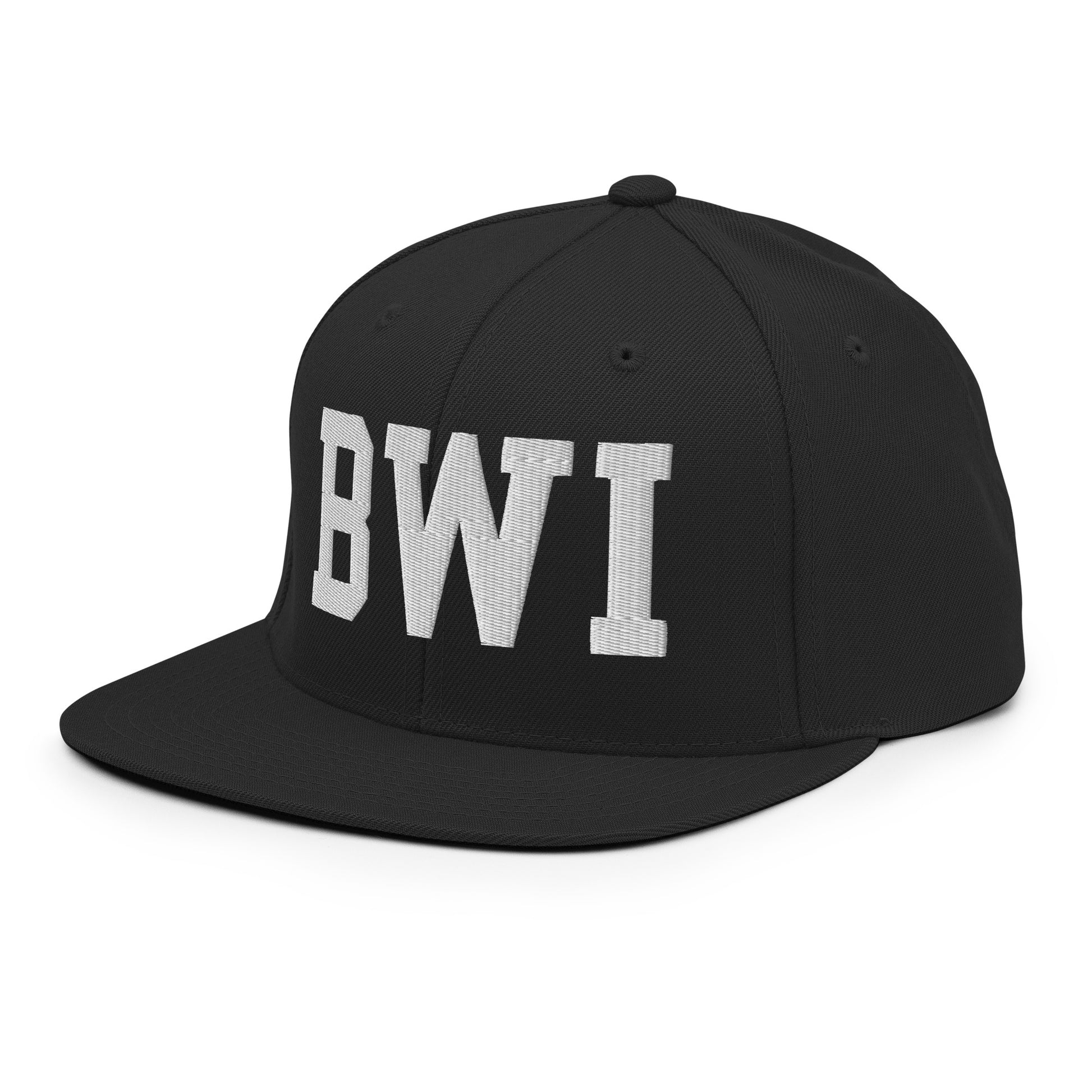 College-Style Classic Snapback Hat • White • BWI Baltimore • YHM Designs - Image 09