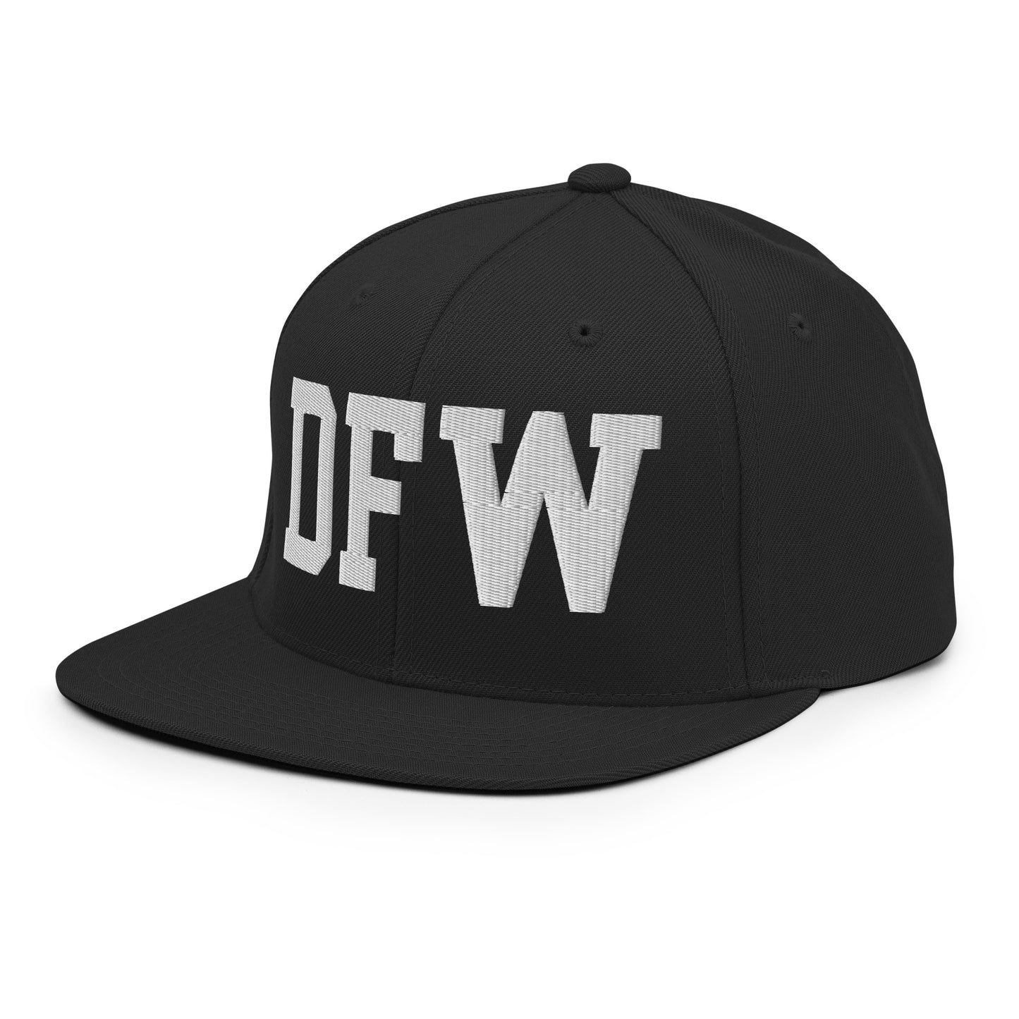 College-Style Classic Snapback Hat • White • DFW Dallas Souvenir • YHM Designs - Image 09