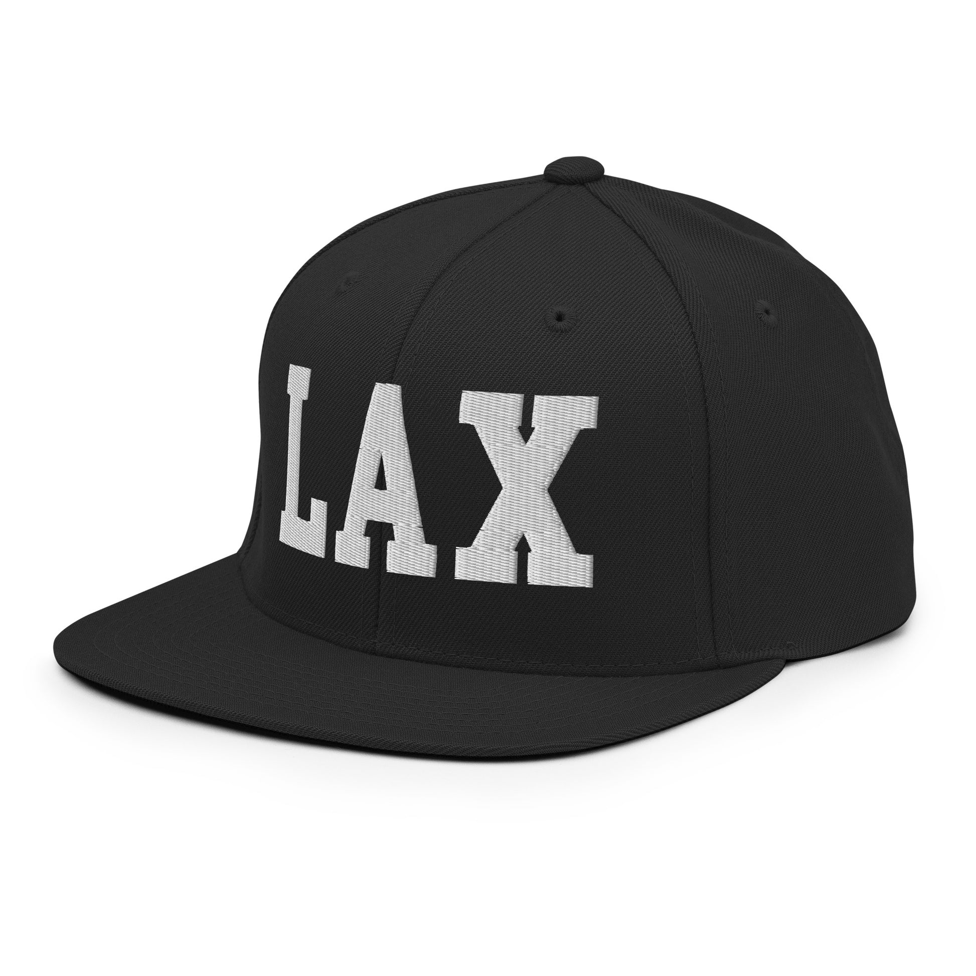 College-Style Classic Snapback Hat • White • LAX Los Angeles • YHM Designs - Image 09