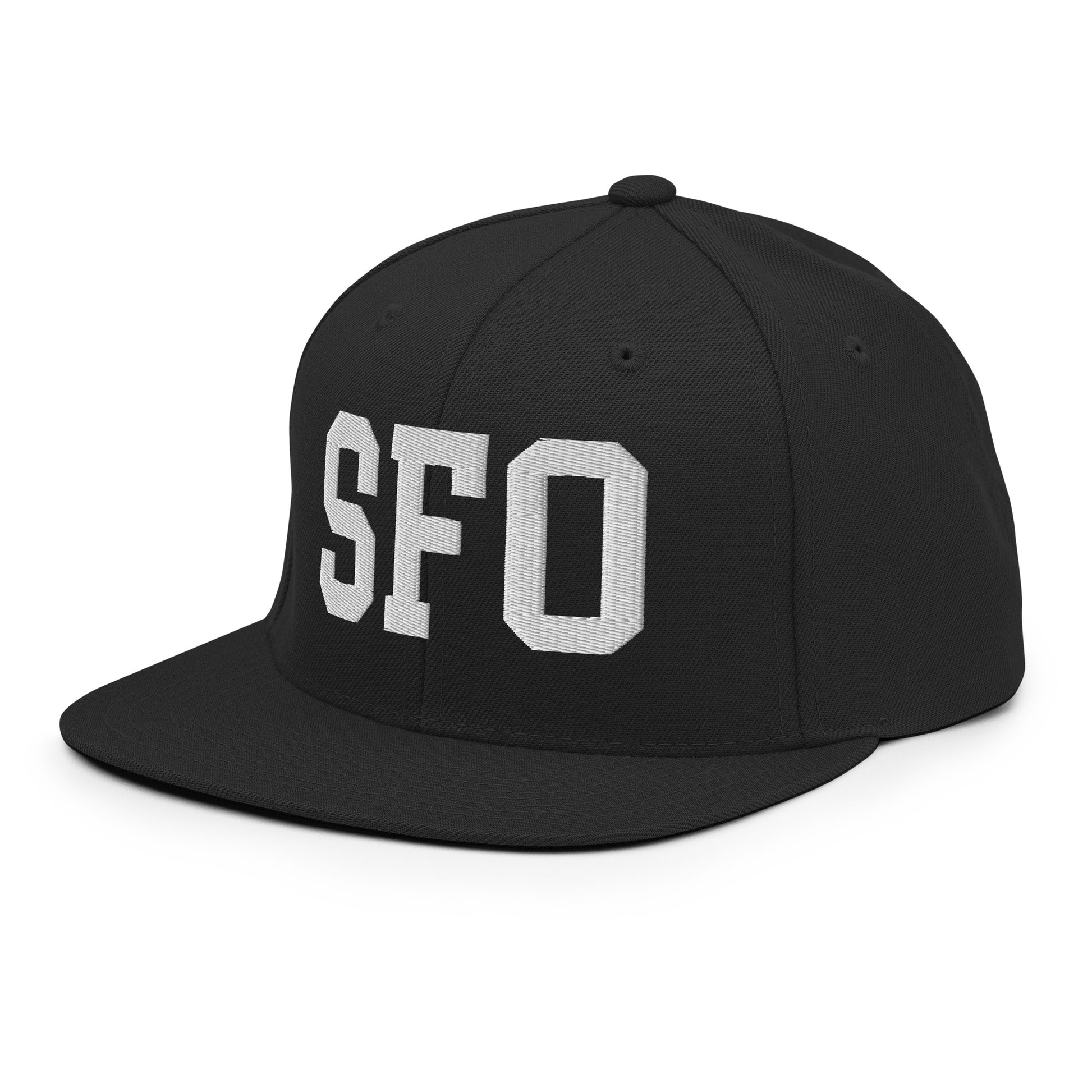 College-Style Classic Snapback Hat • White • SFO San Francisco • YHM Designs - Image 09