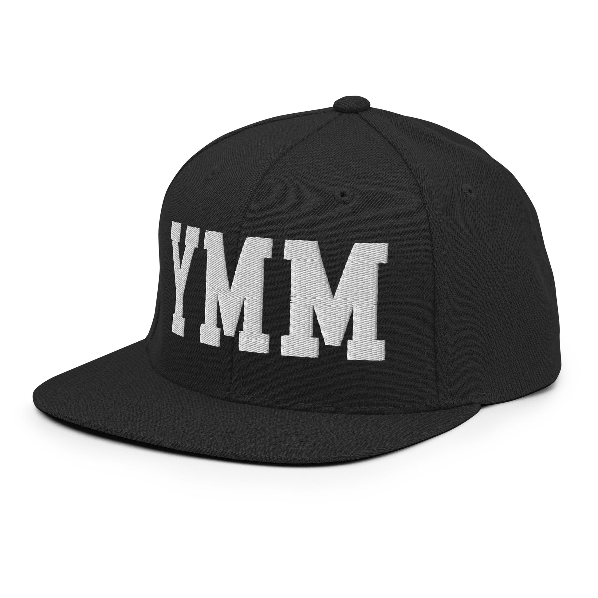 College-Style Classic Snapback Hat • White • YMM Fort McMurray • YHM Designs - Image 09