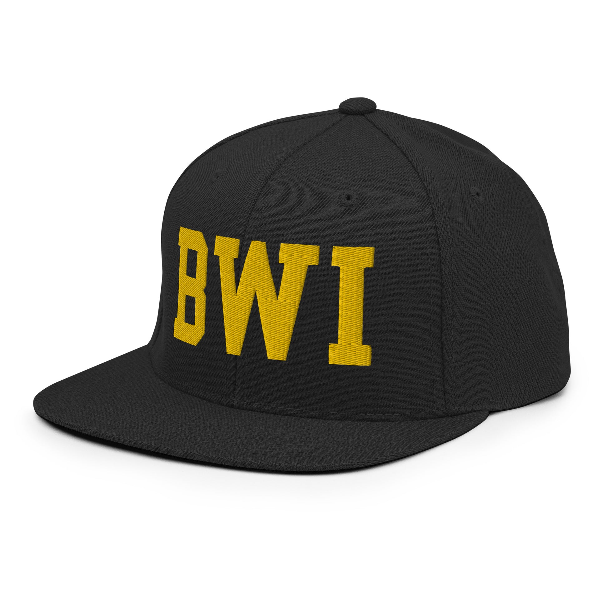 College-Style Classic Snapback Hat • Gold • BWI Baltimore • YHM Designs - Image 09